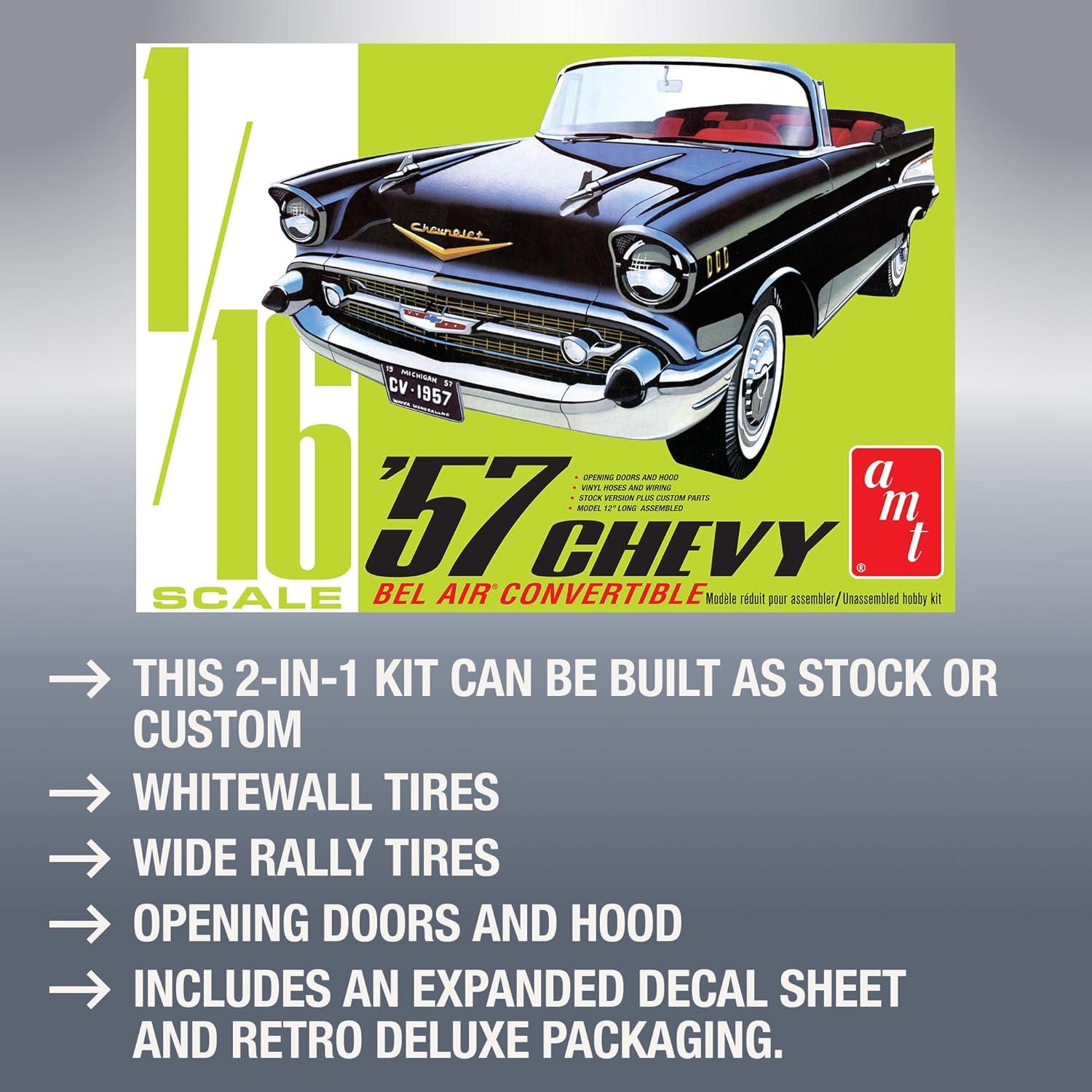 Kit Modelo Escala 1:16 Chevrolet Bel Air 1957 AMT Blanco