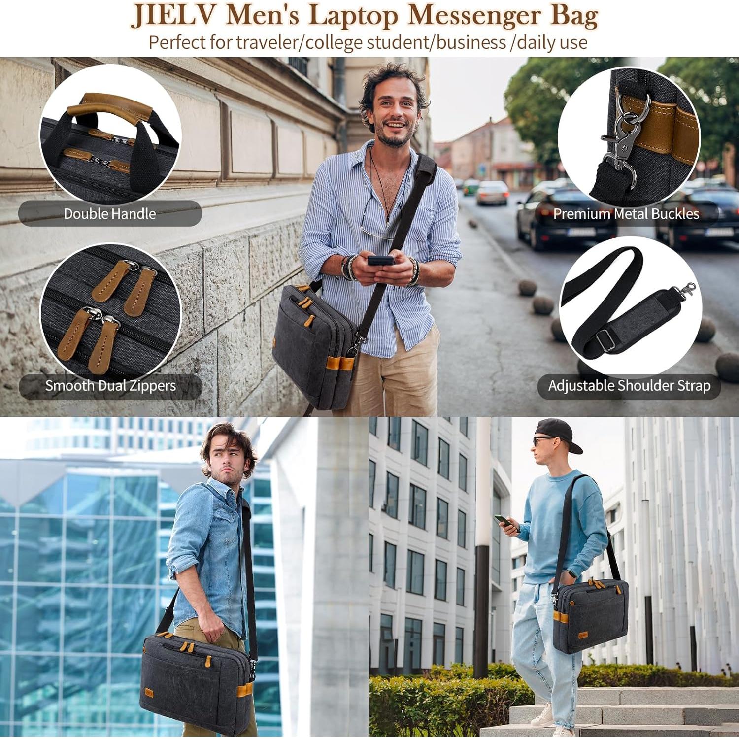 Mochila Convertible para Laptop 17.3" Lona Negra Hombres