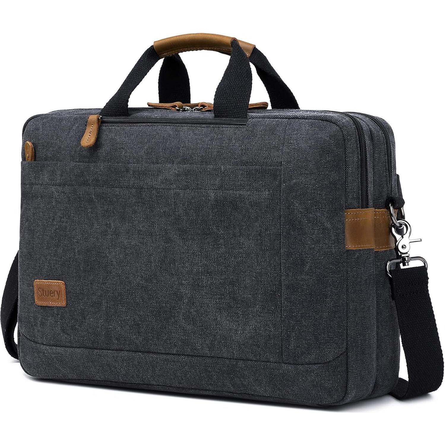 Mochila Convertible para Laptop 17.3" Lona Negra Hombres