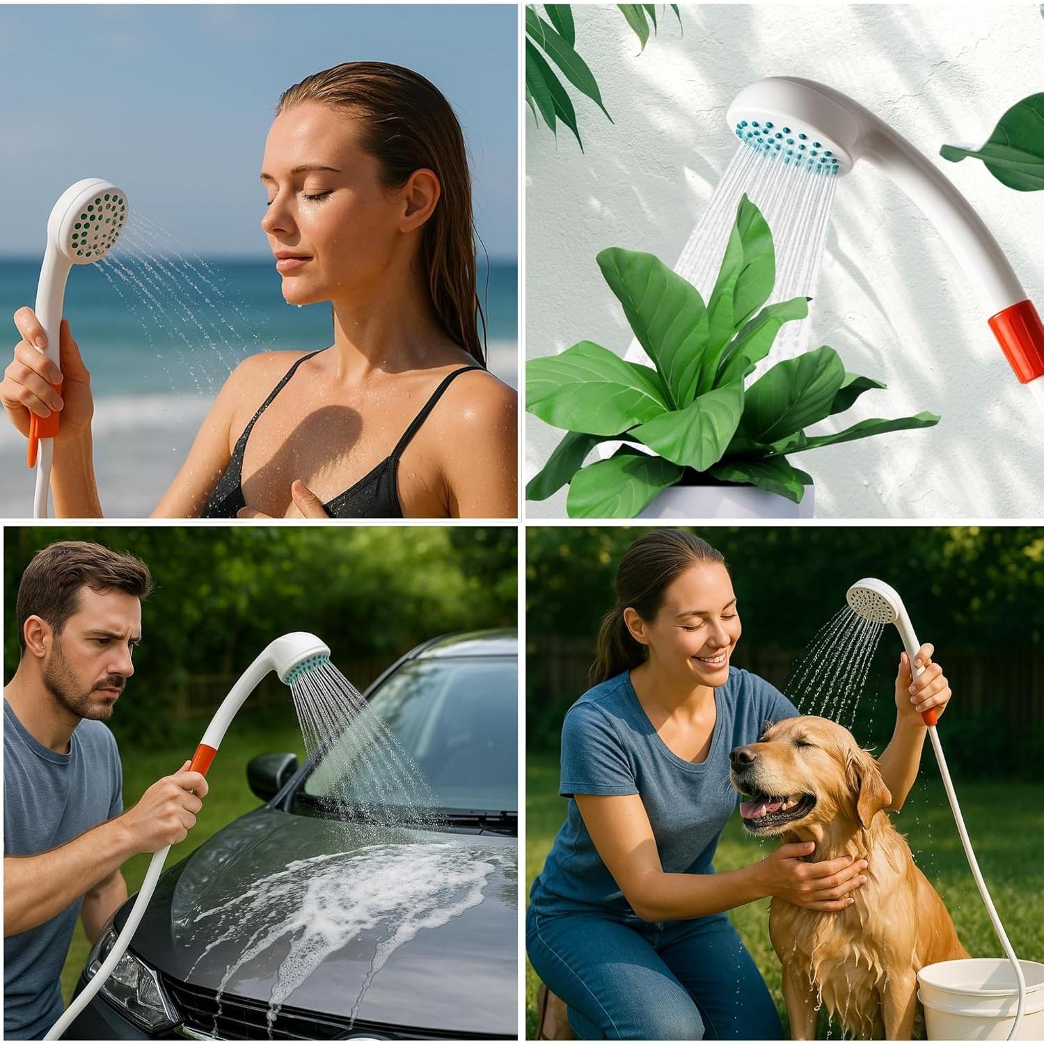 Ducha Portátil SEAFLO para Camping con Cubo Plegable 2.6 Gal