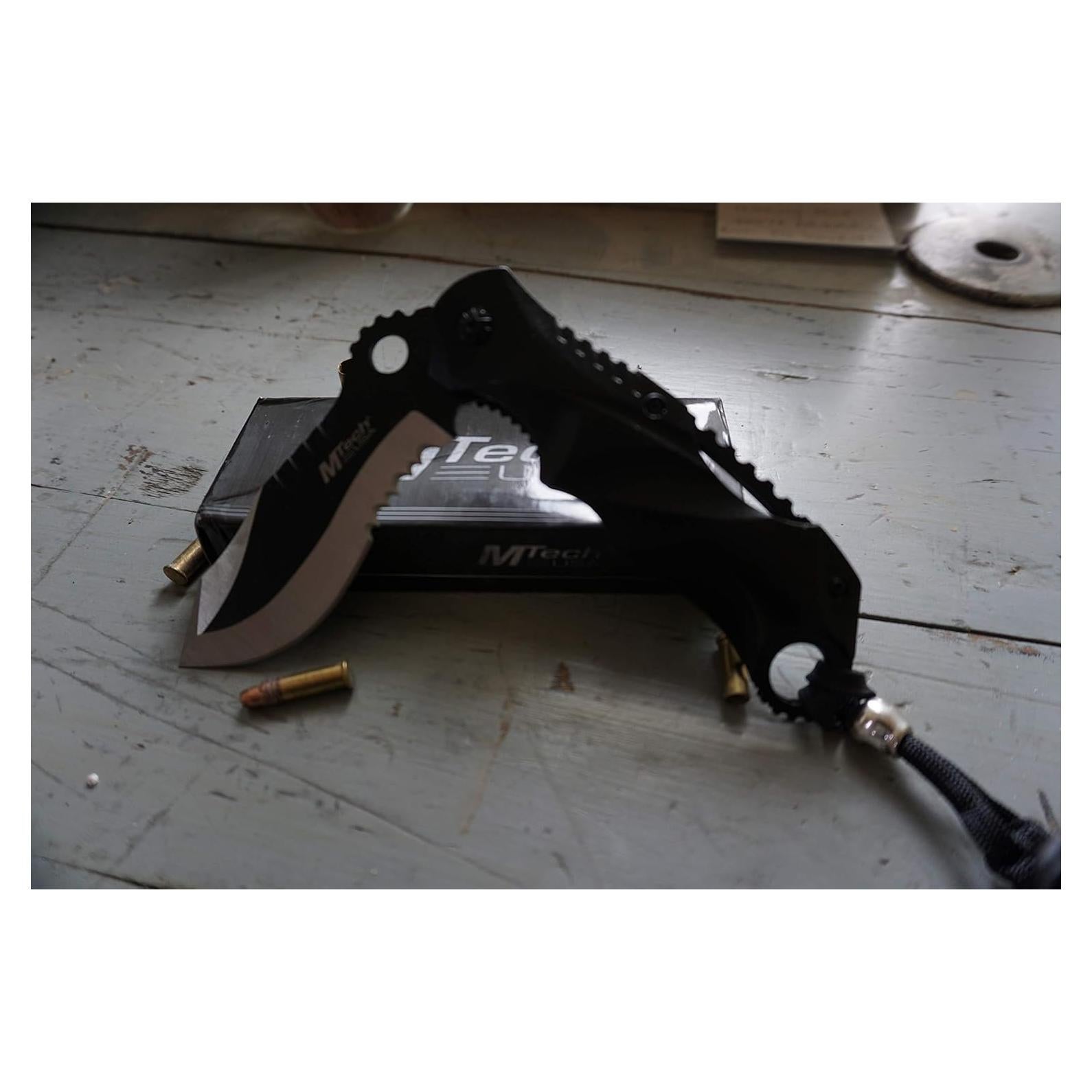 Cuchillo Plegable MTECH USA MT-A808, Hoja Semi Serrada 8.9 cm