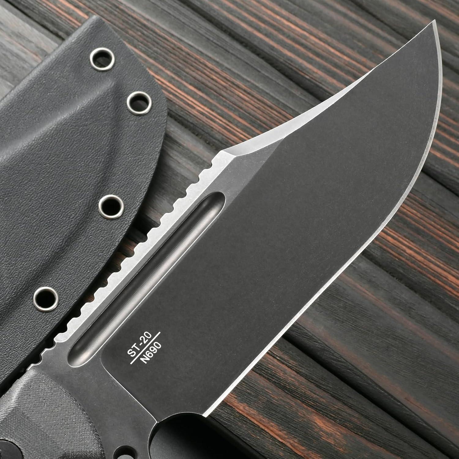 Cuchillo Fijo Sitivien ST20 31.5cm Acero Inoxidable N690 Negro