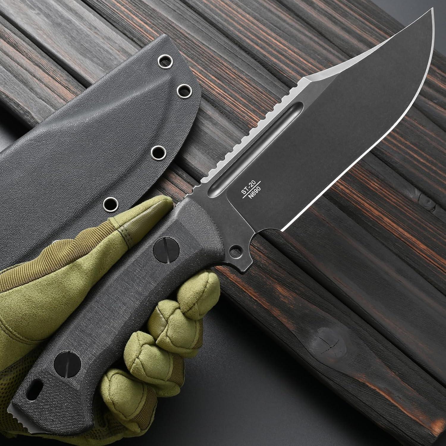 Cuchillo Fijo Sitivien ST20 31.5cm Acero Inoxidable N690 Negro