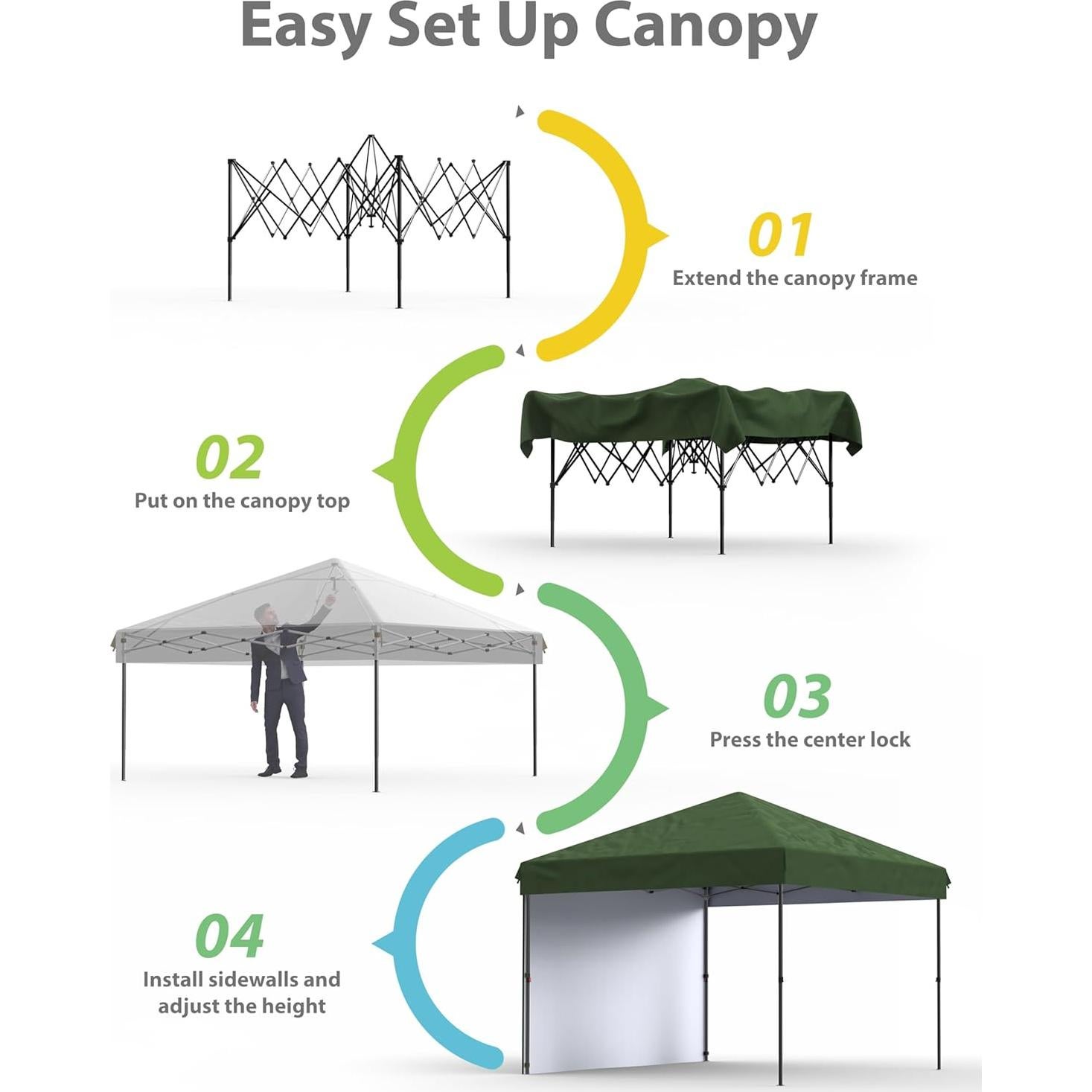 Carpa Plegable Garvee 10x10 Verde Resistente al Agua