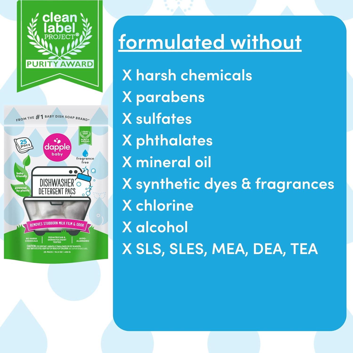 Pacs de Lavavajillas Dapple Baby Hipoalergénicos 50 Unidades