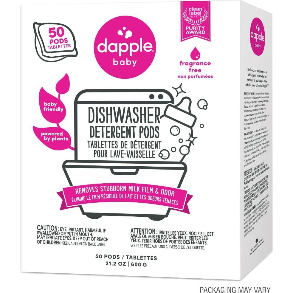Pacs de Lavavajillas Dapple Baby Hipoalergénicos 50 Unidades