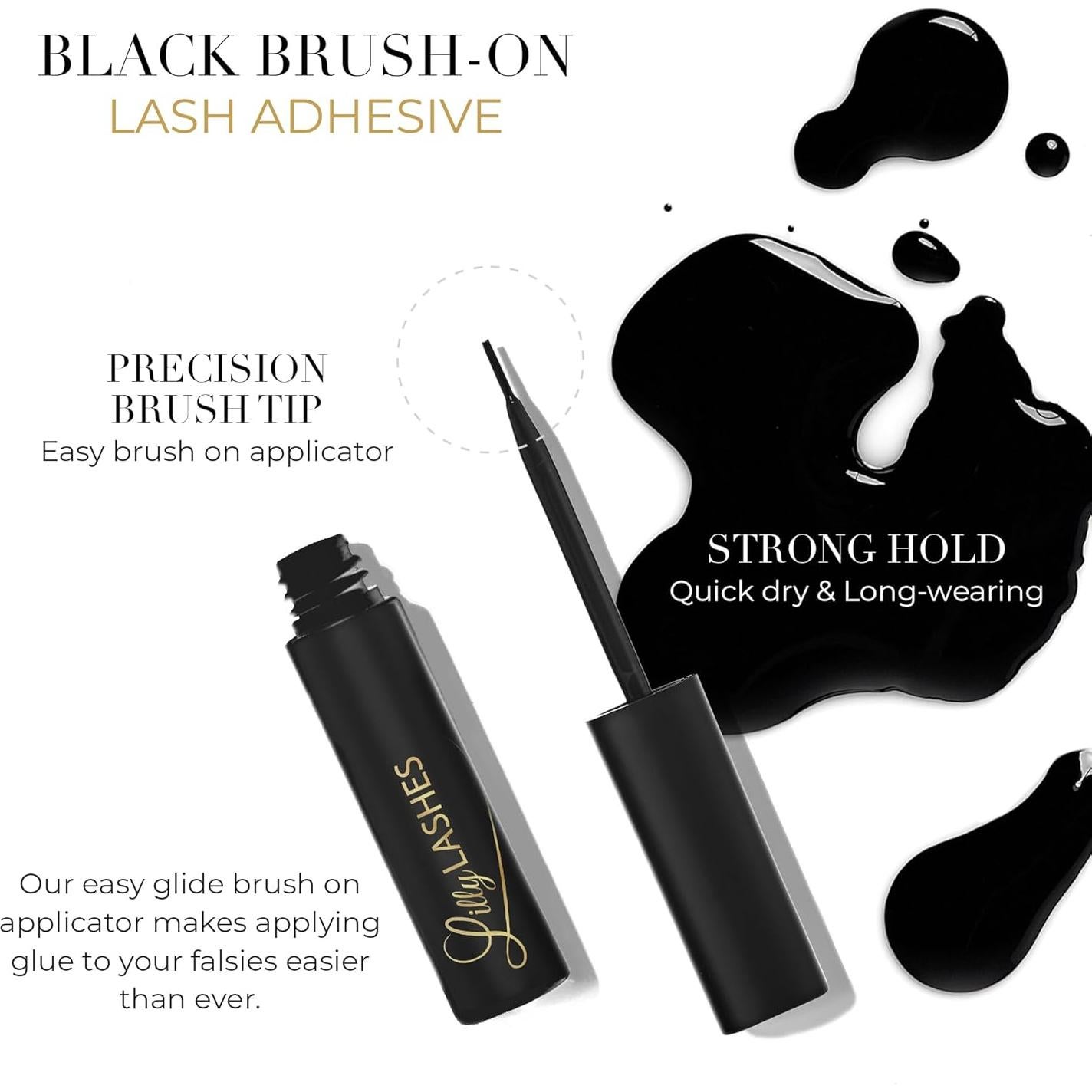 Pegamento para Pestañas Negras Lilly Lashes 9g - Libre de Látex