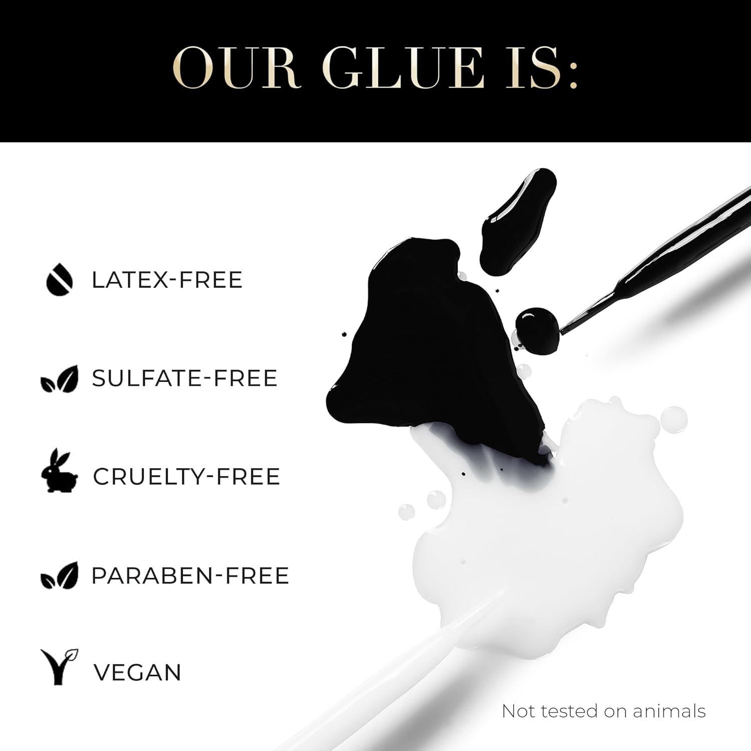 Pegamento para Pestañas Negras Lilly Lashes 9g - Libre de Látex