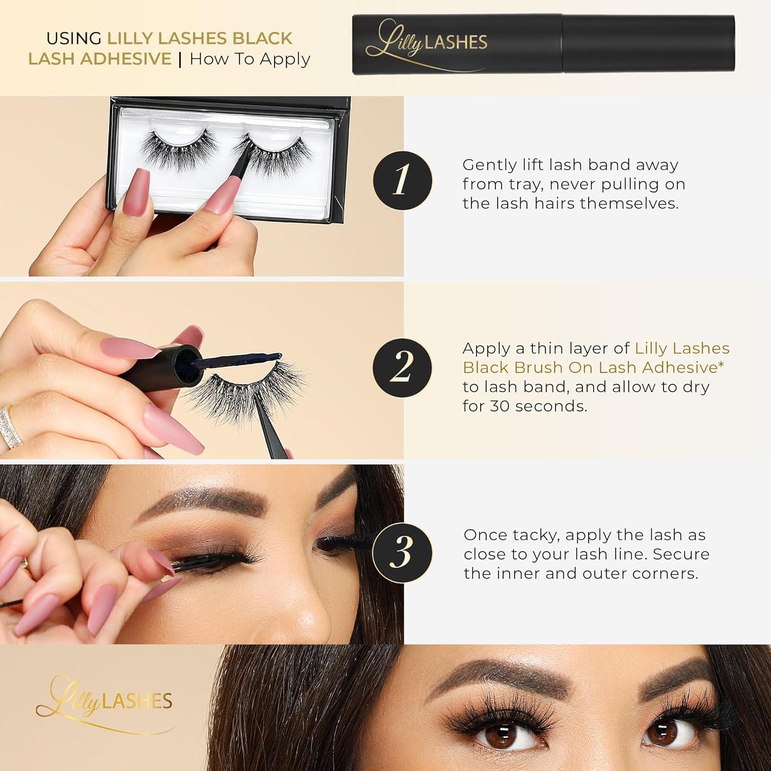 Pegamento para Pestañas Negras Lilly Lashes 9g - Libre de Látex