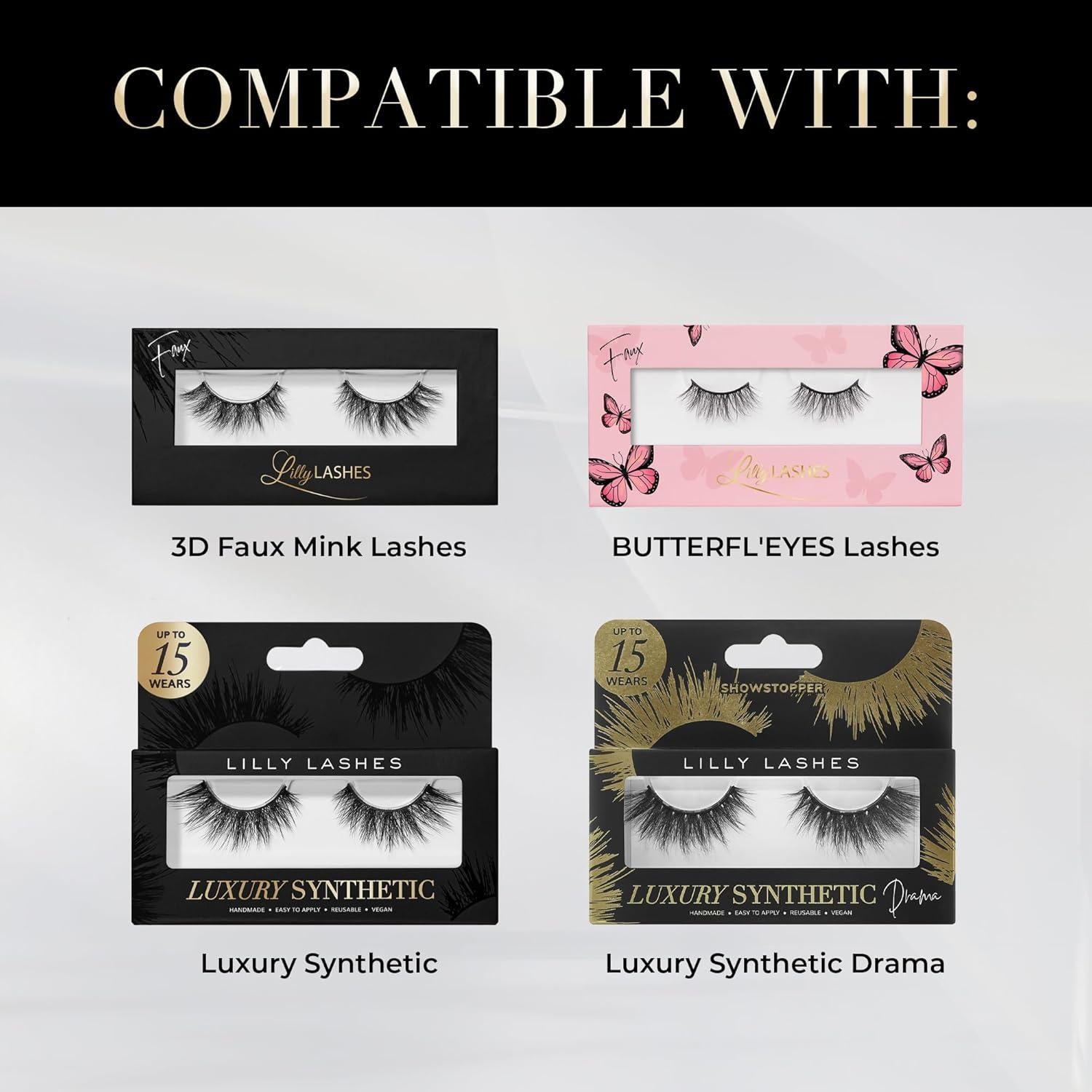 Pegamento para Pestañas Negras Lilly Lashes 9g - Libre de Látex
