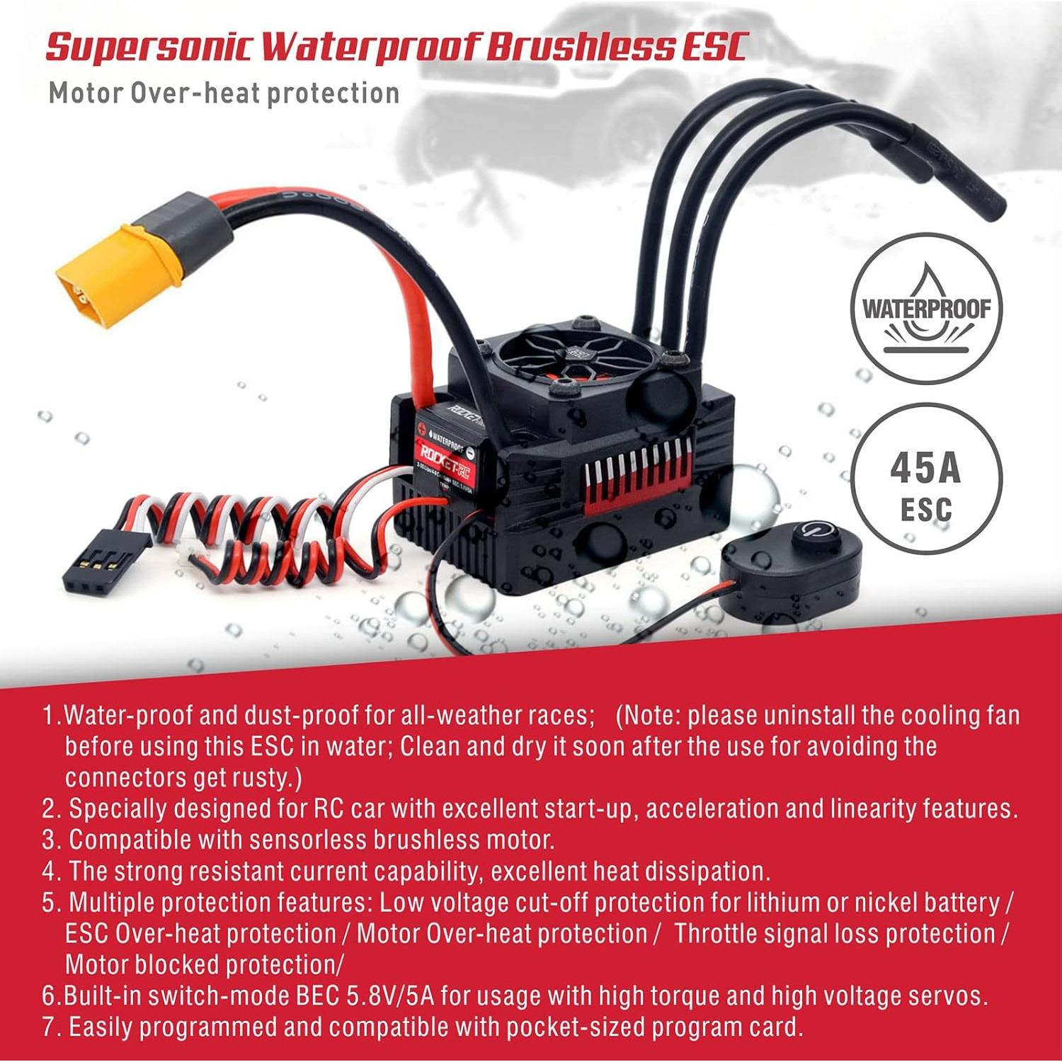 Motor sin escobillas Surpass Hobby 3650 3250KV + ESC 45A RC