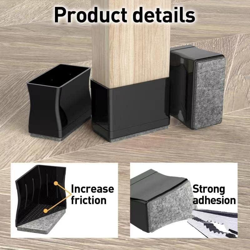 Protectores de patas de silla CHWM Rectangular 19x38mm 16PCS Negro