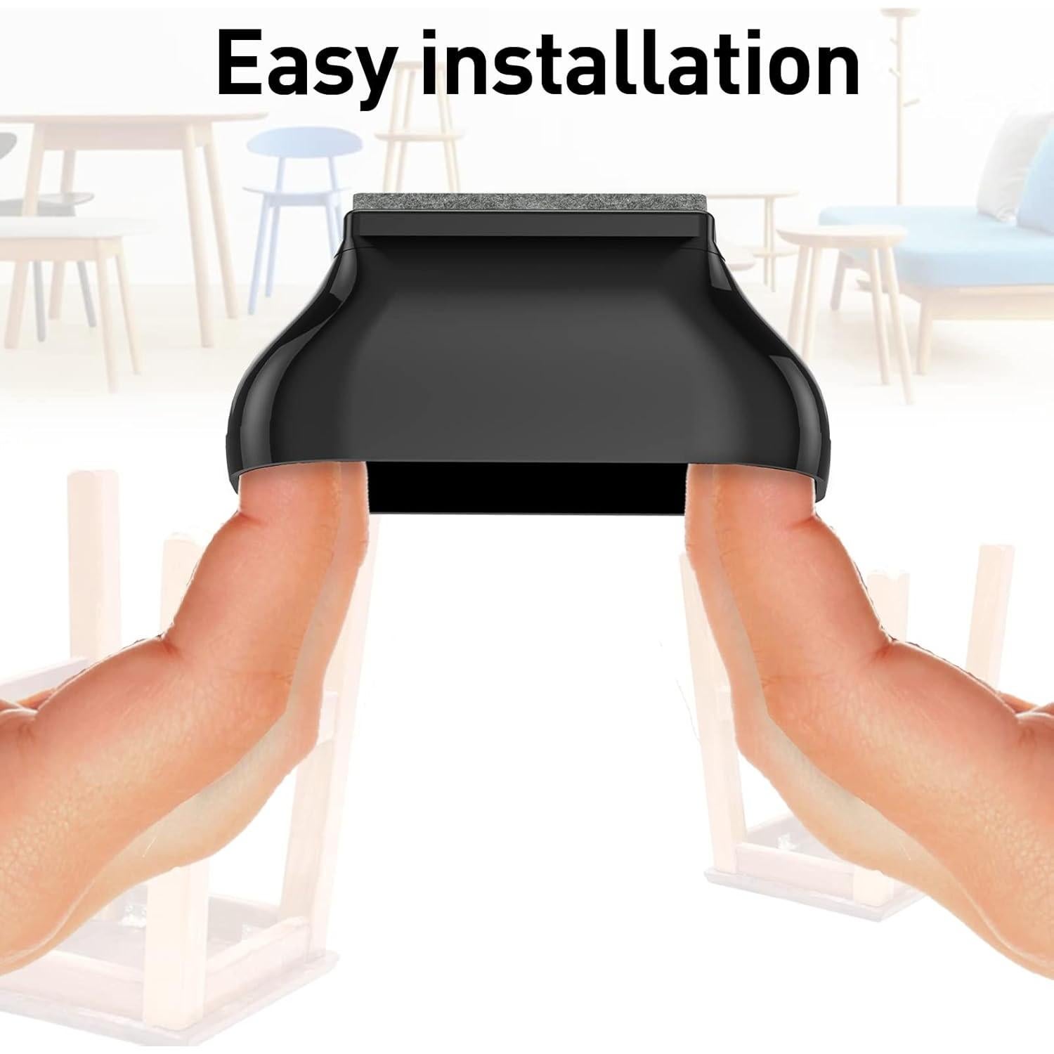 Protectores de patas de silla CHWM Rectangular 19x38mm 16PCS Negro