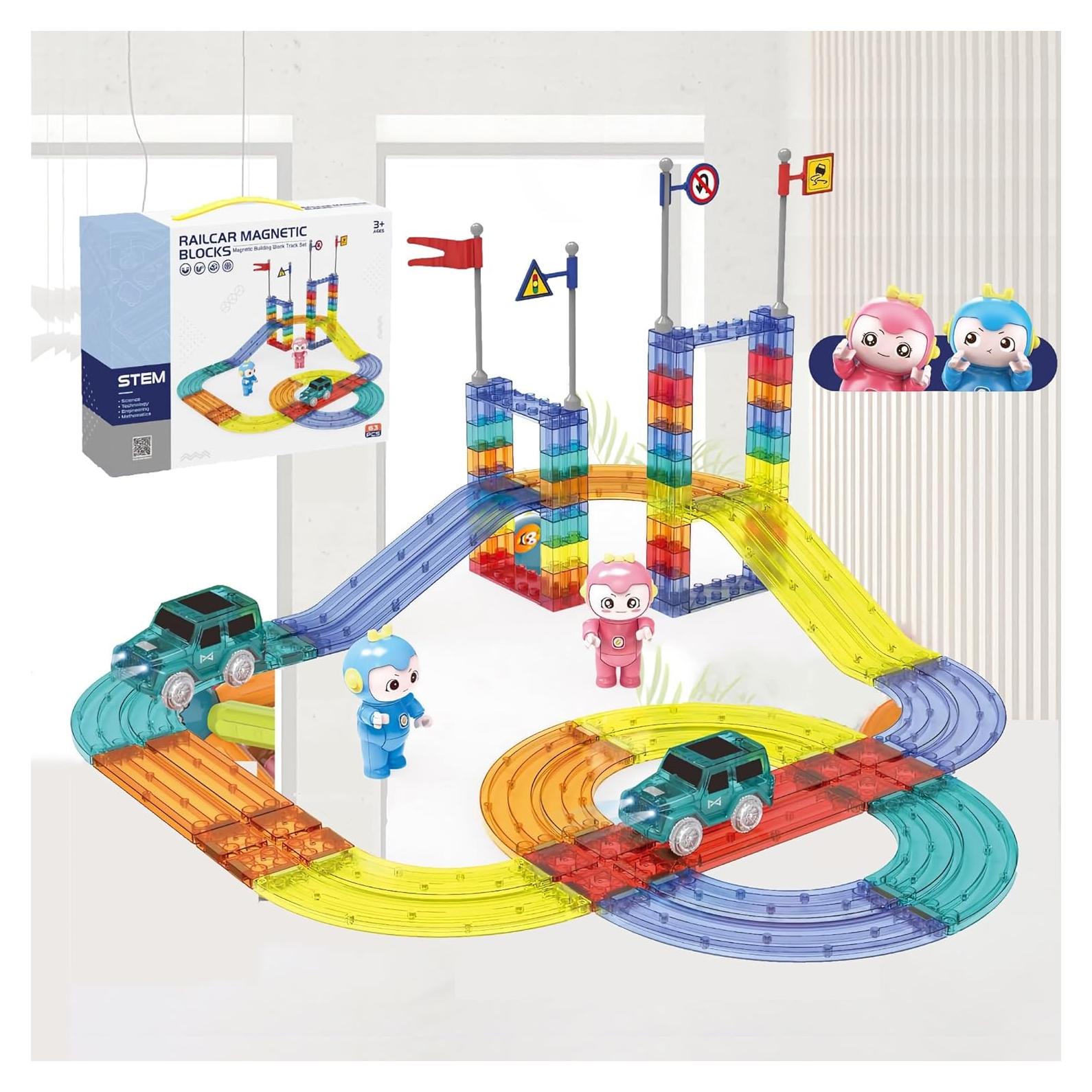 Juego de Pistas de Carreras Magnéticas Bella Globe 63 Piezas