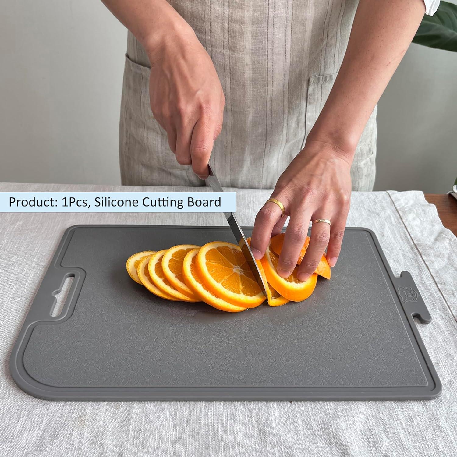 Tabla de Cortar de Silicona Plegable CozyMomDeco 36.5x24.6cm Gris