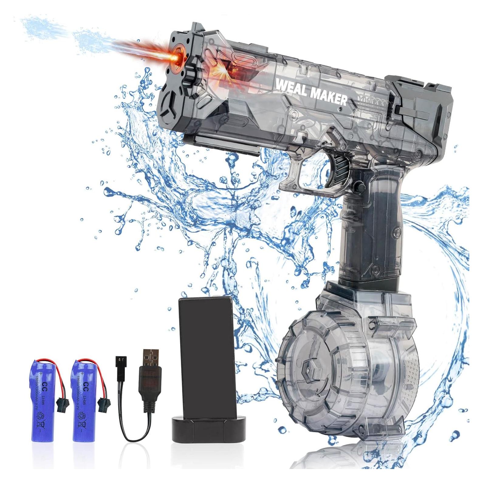 Pistola de Agua Eléctrica Homesoft 500ml, Potente y Recargable