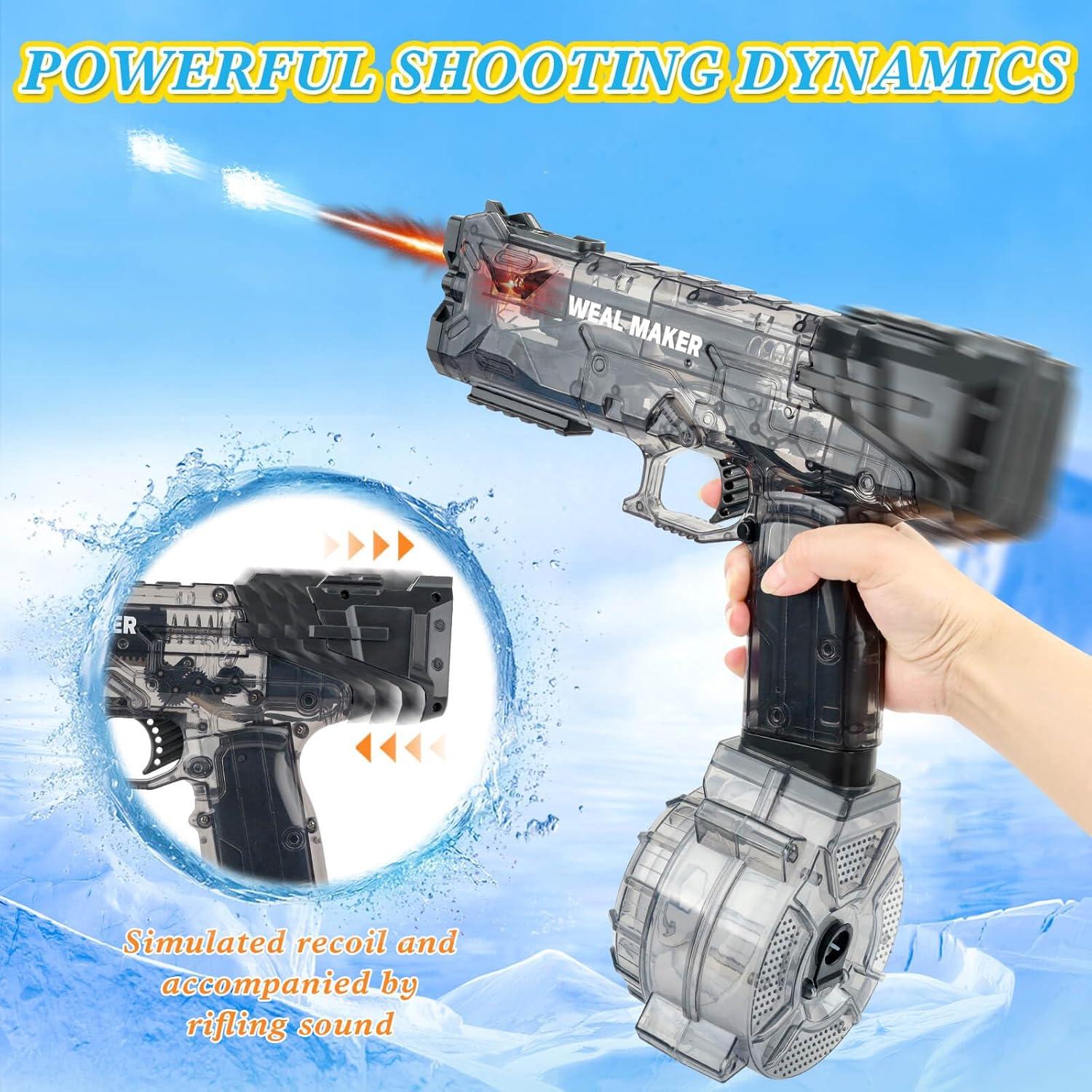 Pistola de Agua Eléctrica Homesoft 500ml, Potente y Recargable