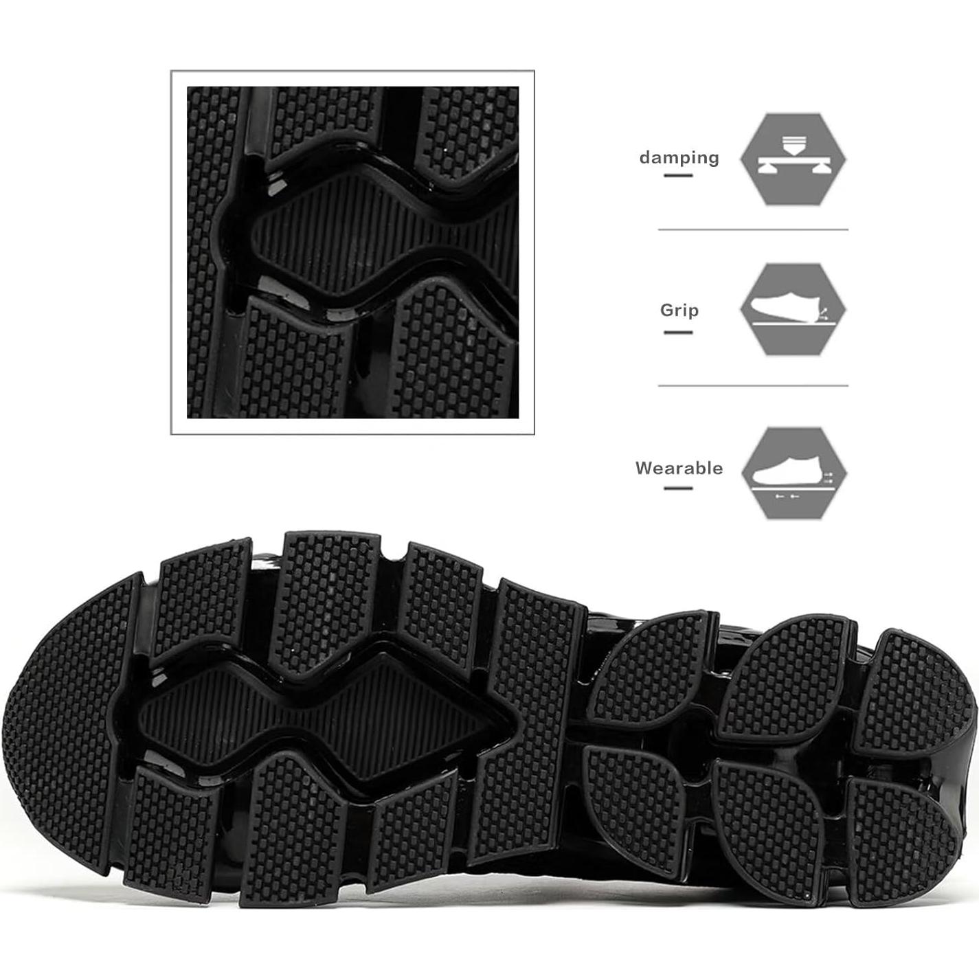 Zapatillas de Correr Hombre Malla Transpirable Todo Negro 6.5