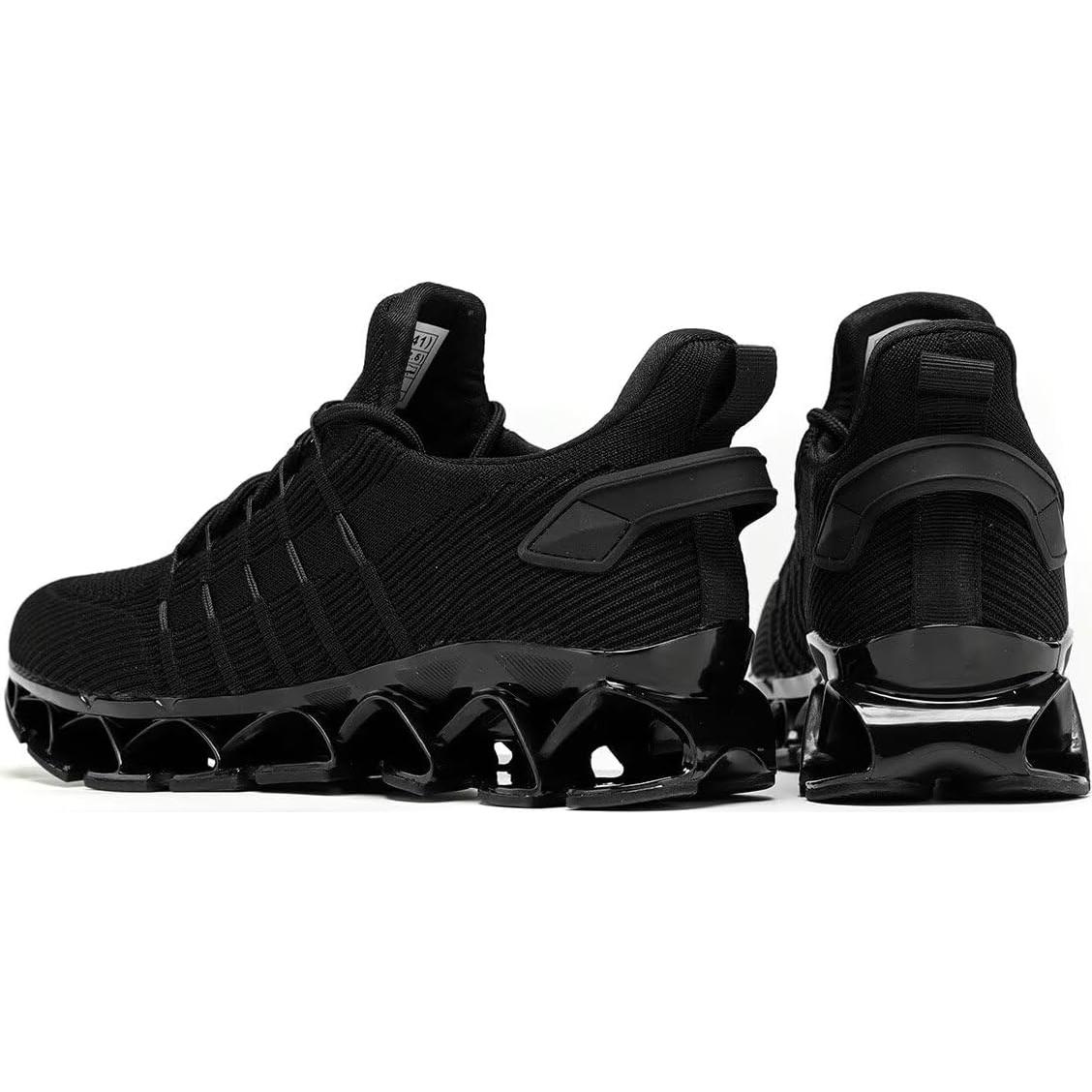 Zapatillas de Correr Hombre Malla Transpirable Todo Negro 6.5