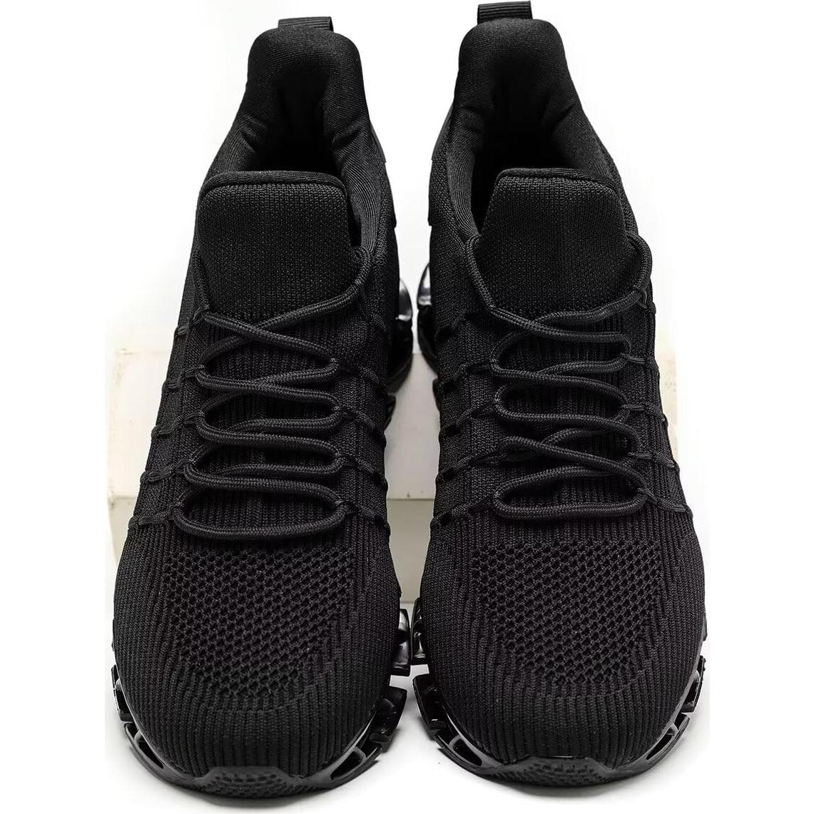 Zapatillas de Correr Hombre Malla Transpirable Todo Negro 6.5