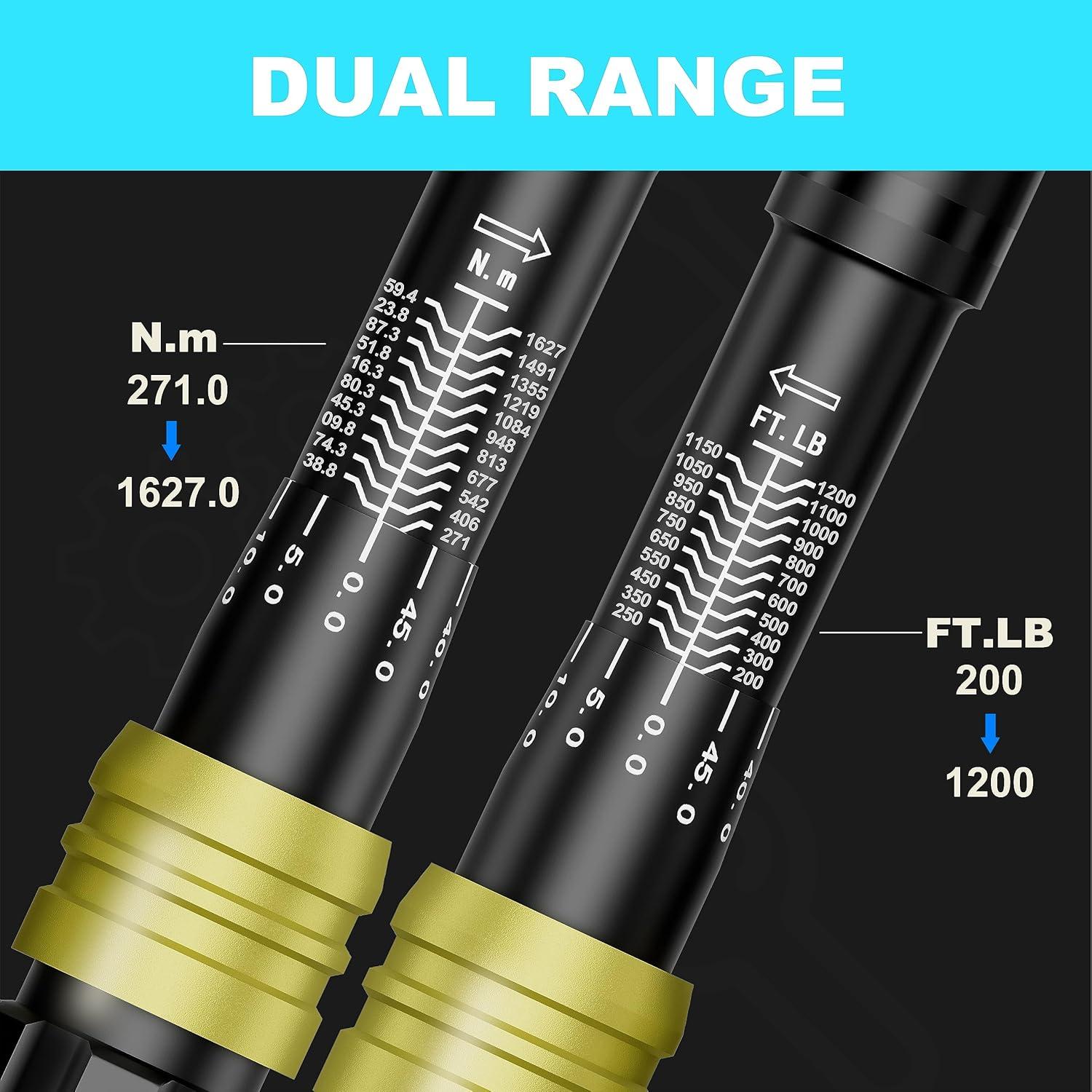 Llave de Torque ANPUDS 1 Pulgada 271-1626 Nm Doble Dirección