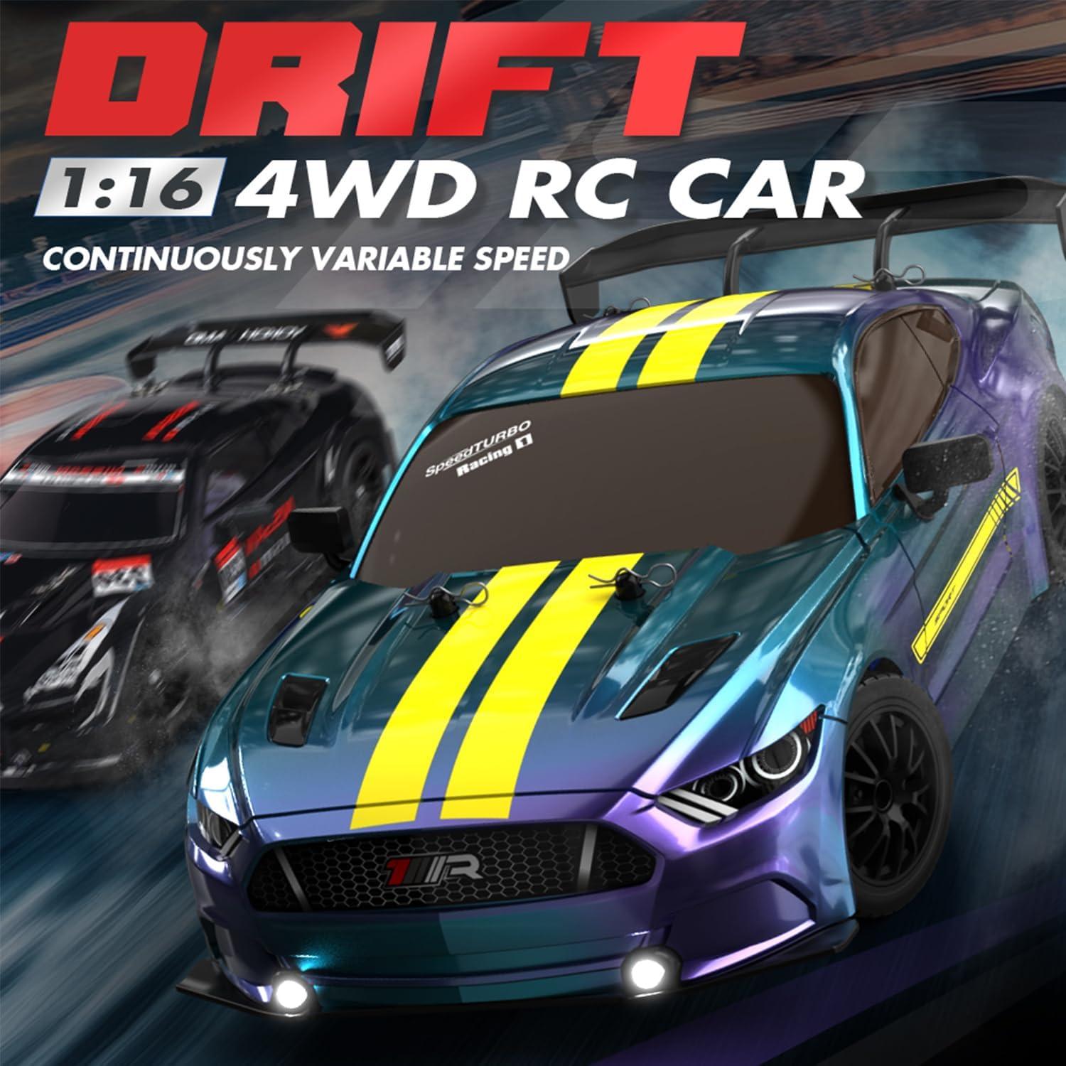 Coche RC Drift 4WD KAIMIO 1:16 30KM/H con Luces LED