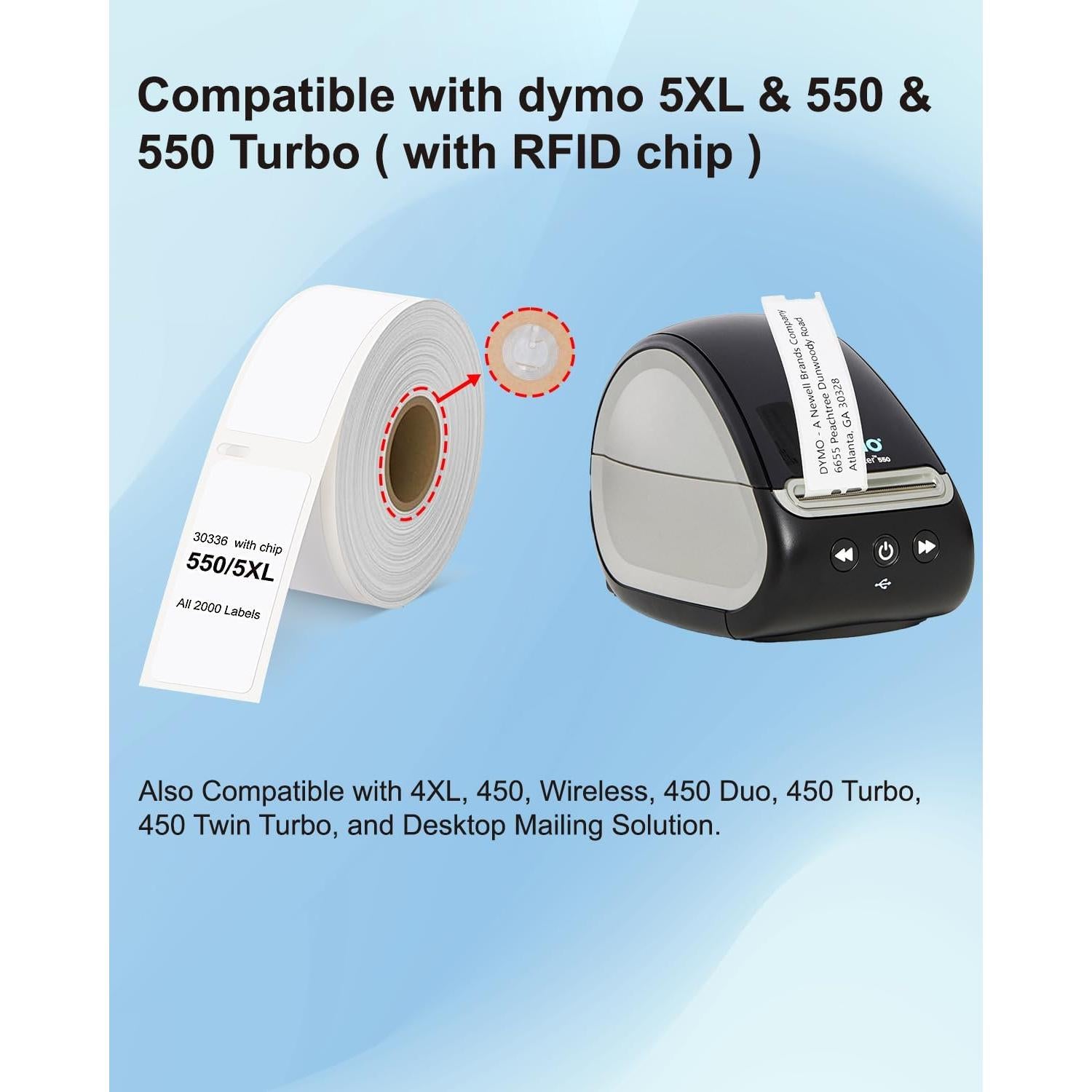 Etiquetas Weemay 30336 para DYMO 25mm x 54mm - 4 Rollos