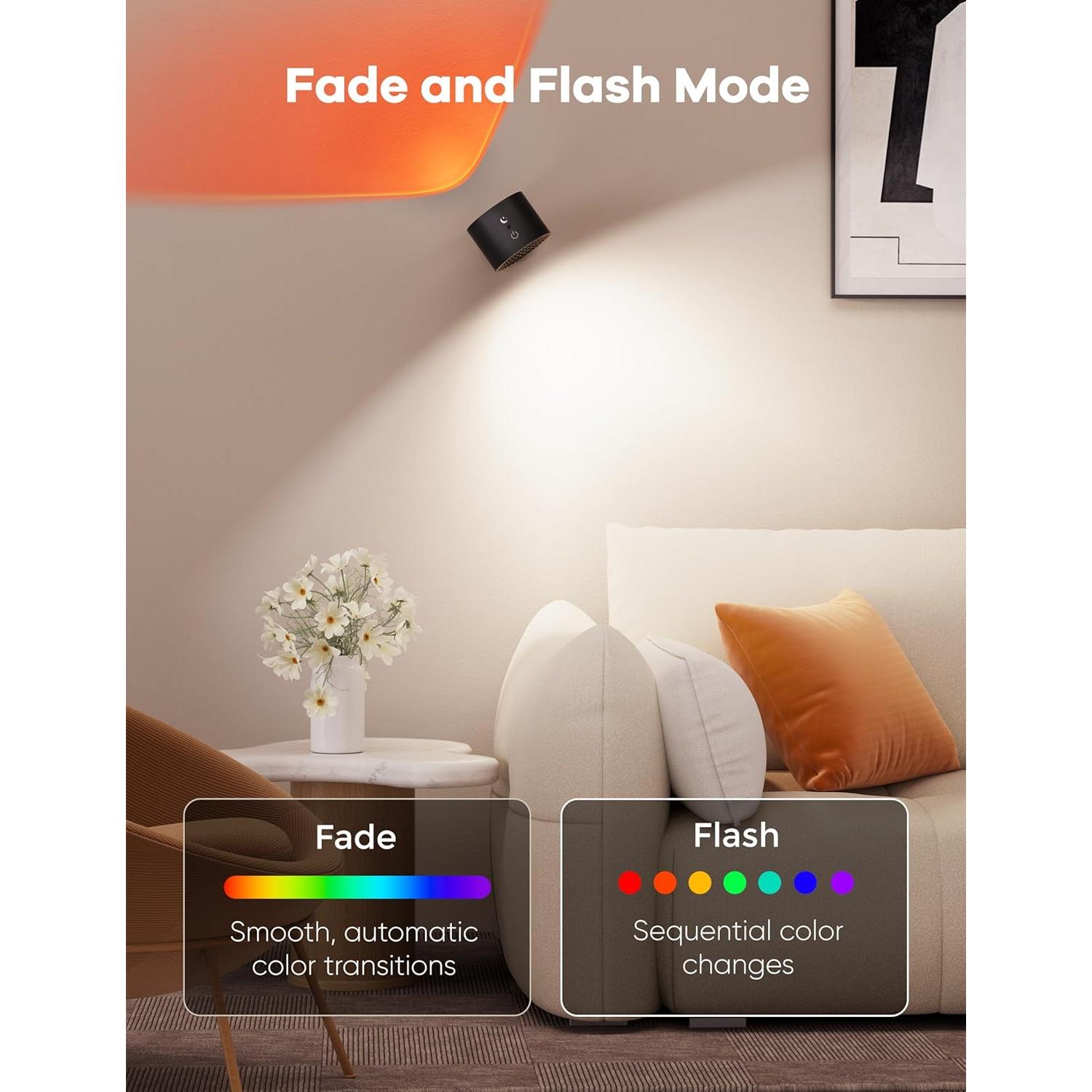 Luz de Pared Joyzy LED RGB Recargable con Control Remoto