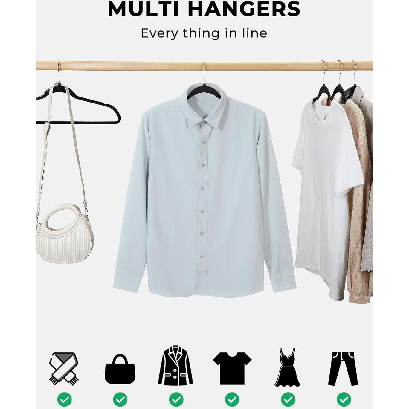 Perchas de Plástico SMARTOR 50 Unidades Alta Resistencia