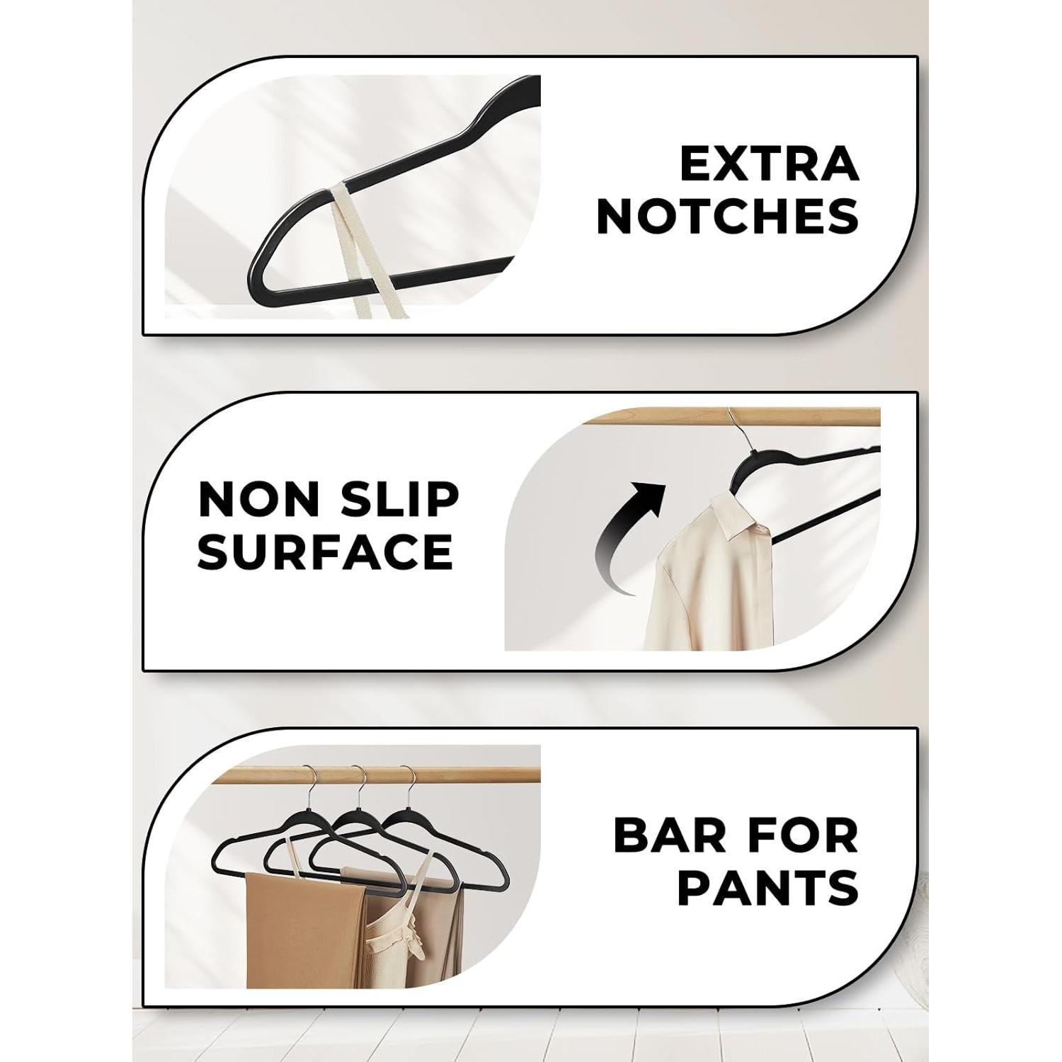 Perchas de Plástico SMARTOR 50 Unidades Alta Resistencia