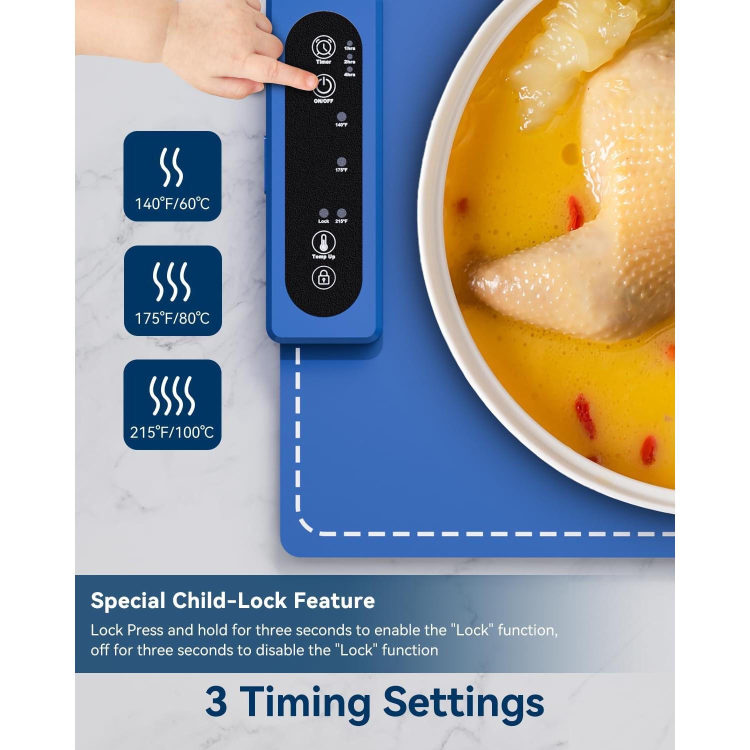 Bandeja Calentadora Eléctrica CAMKEY ZH-2401 60x38cm 3 Modos