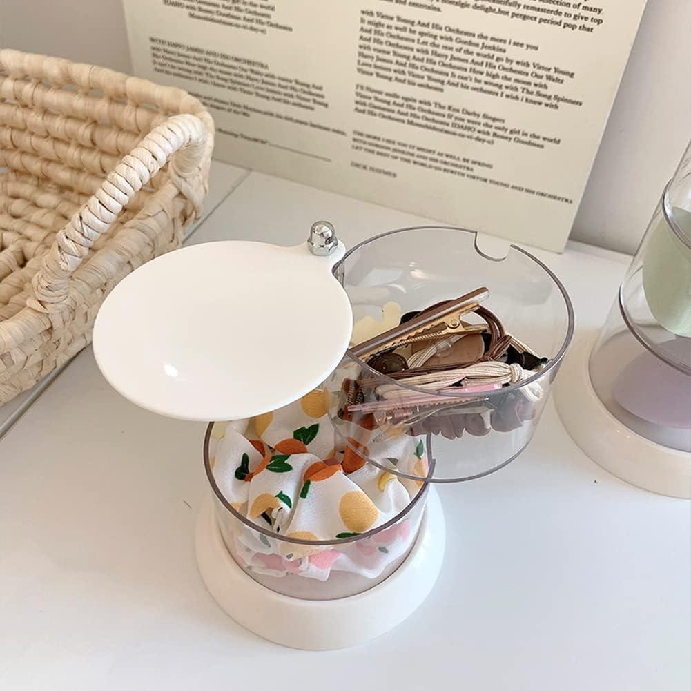 Organizador de Joyería YIEZI Transparente 2 Capas Rotativo 360°