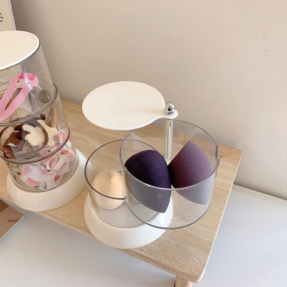 Organizador de Joyería YIEZI Transparente 2 Capas Rotativo 360°