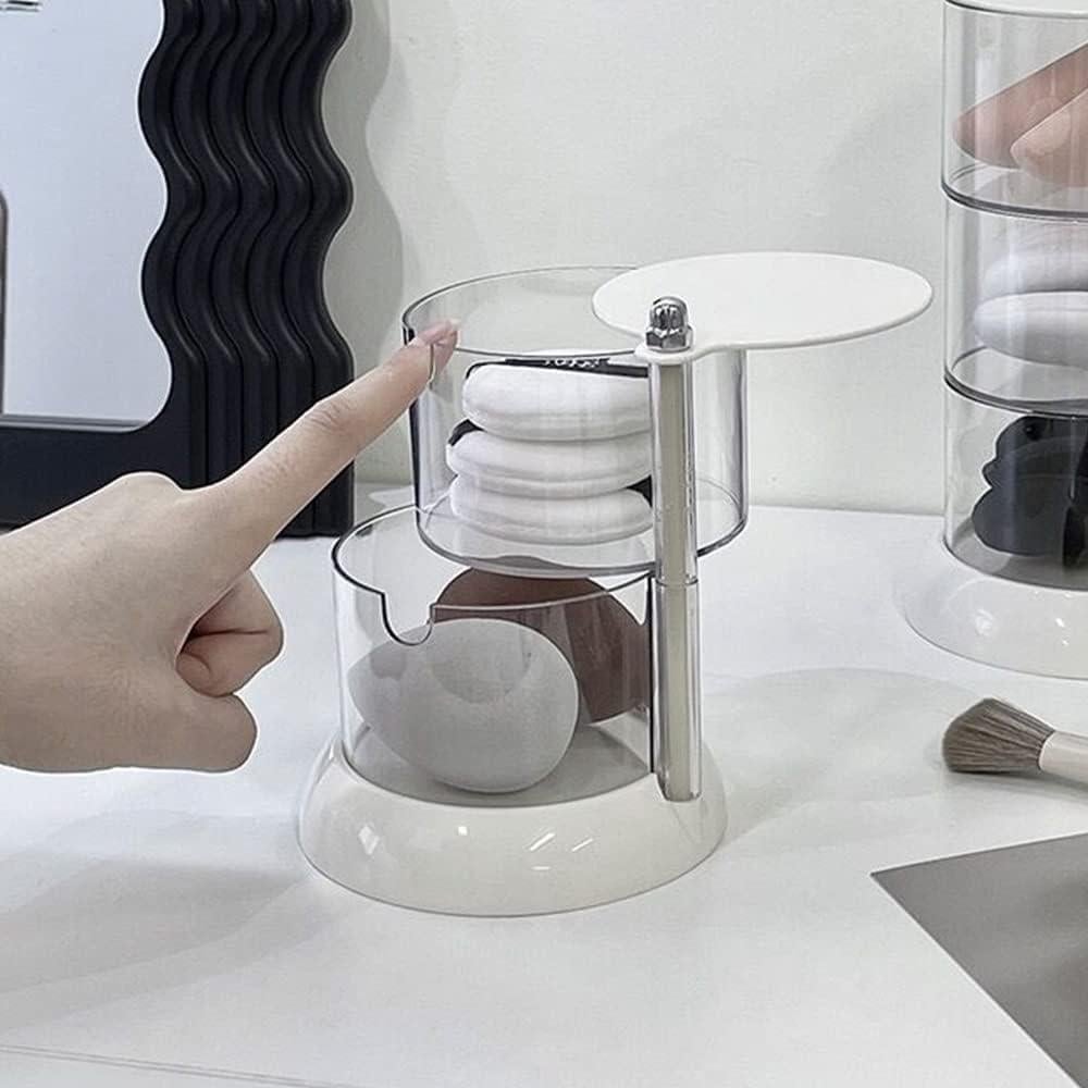 Organizador de Joyería YIEZI Transparente 2 Capas Rotativo 360°