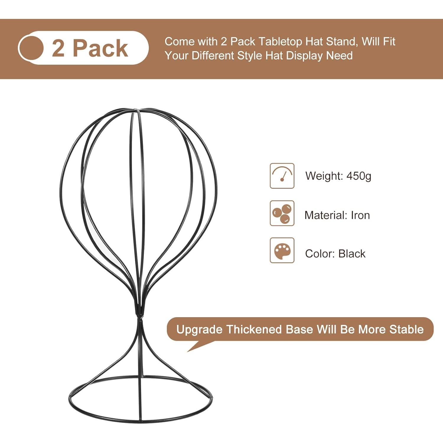 Soporte de Sombreros de Metal uxcell 32 cm Negro - 2 Piezas