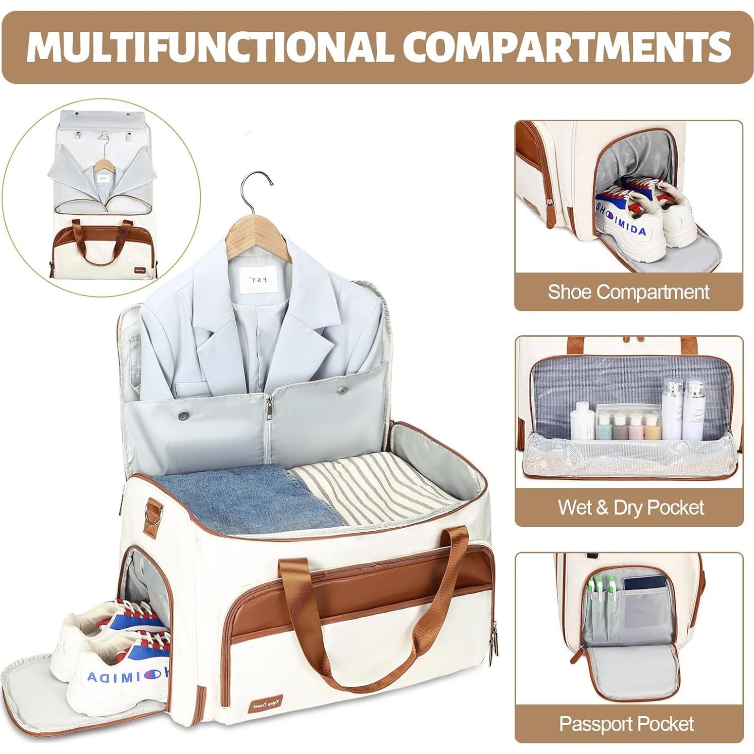 Bolsa Duffle Convertible 4 en 1 Bevalsa Beige 55L