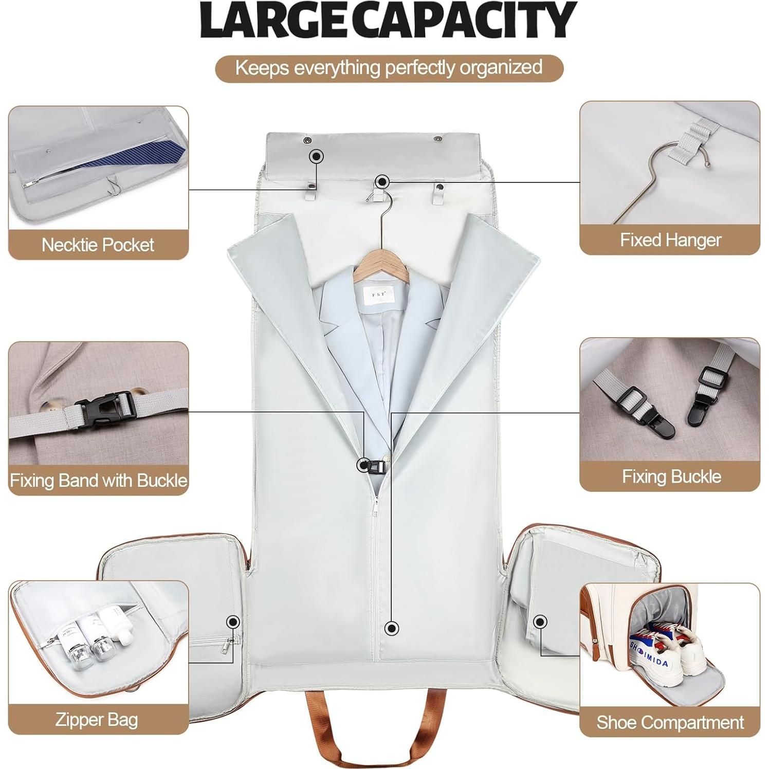 Bolsa Duffle Convertible 4 en 1 Bevalsa Beige 55L