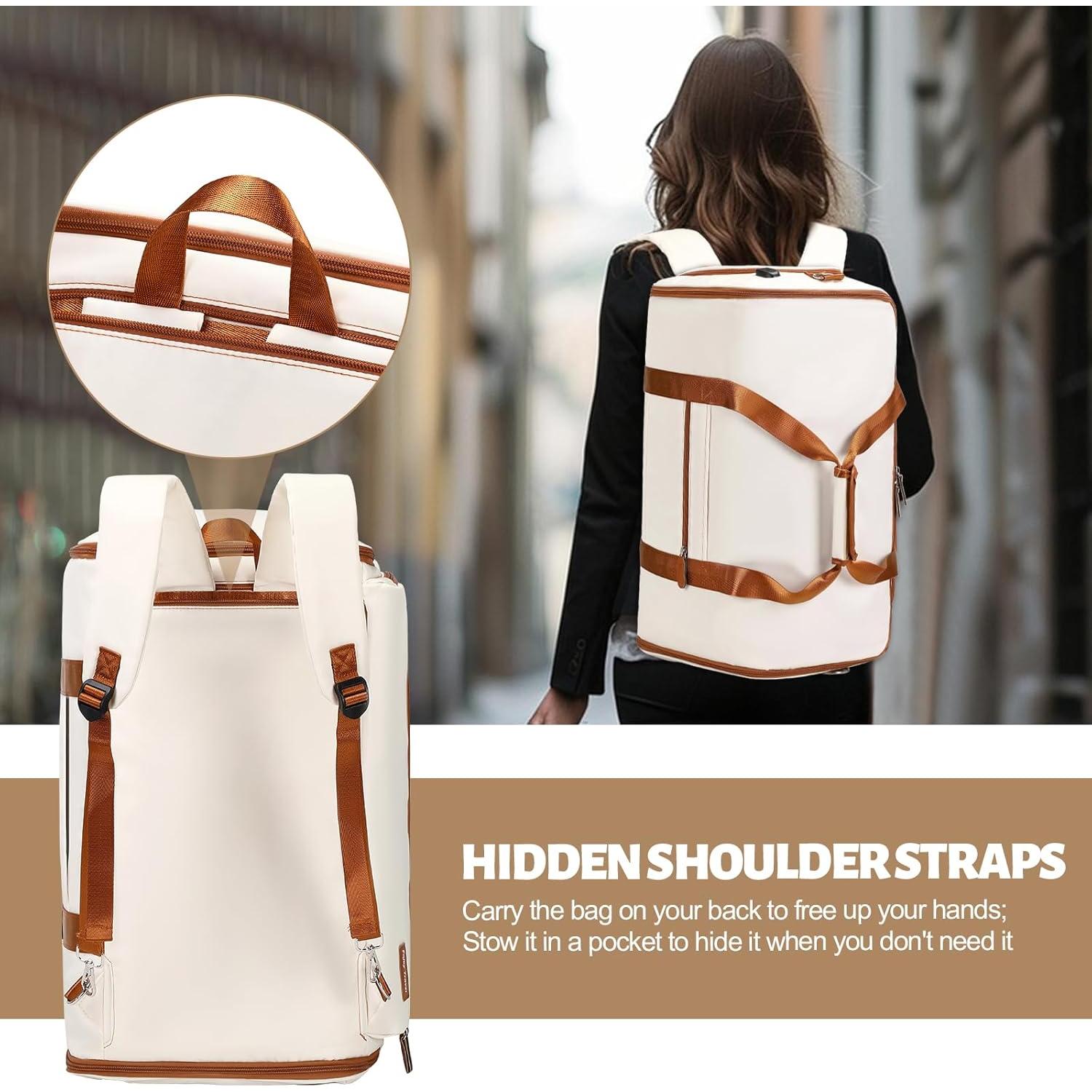 Bolsa Duffle Convertible 4 en 1 Bevalsa Beige 55L