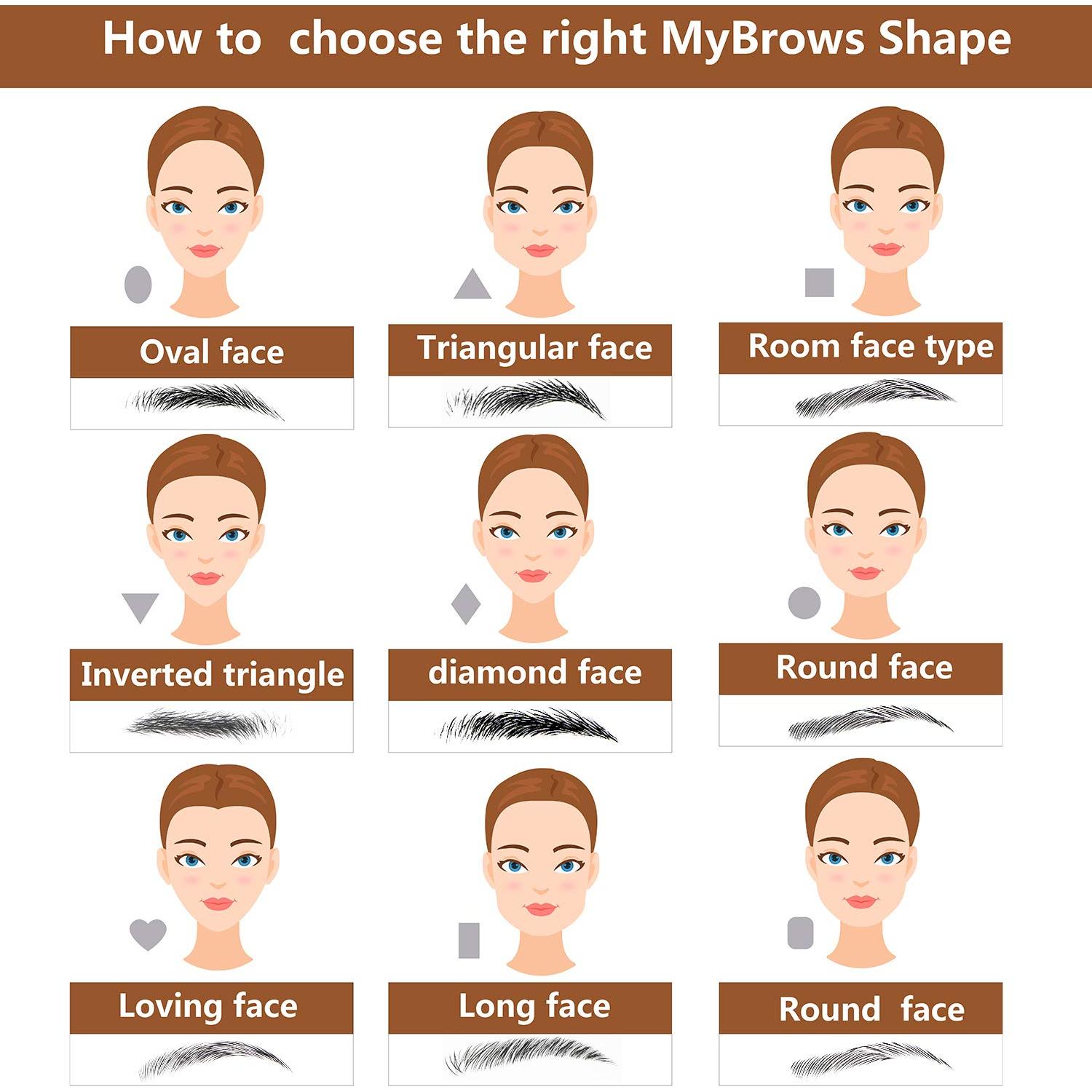 Stickers de Tatuajes de Cejas Blulu 9 Hojas 4D Impermeables