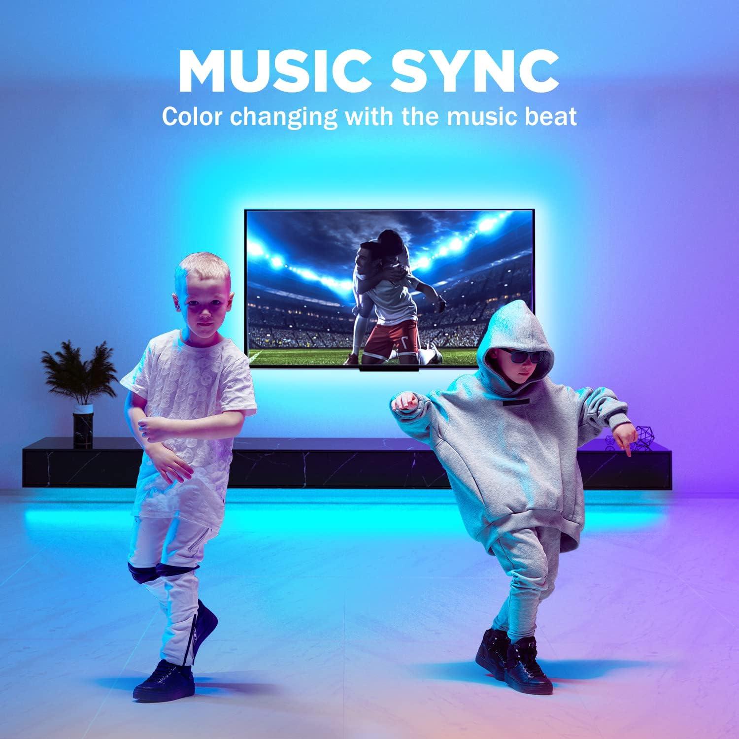 Tira LED COB RGB Dephen 1.5m USB con control remoto y APP