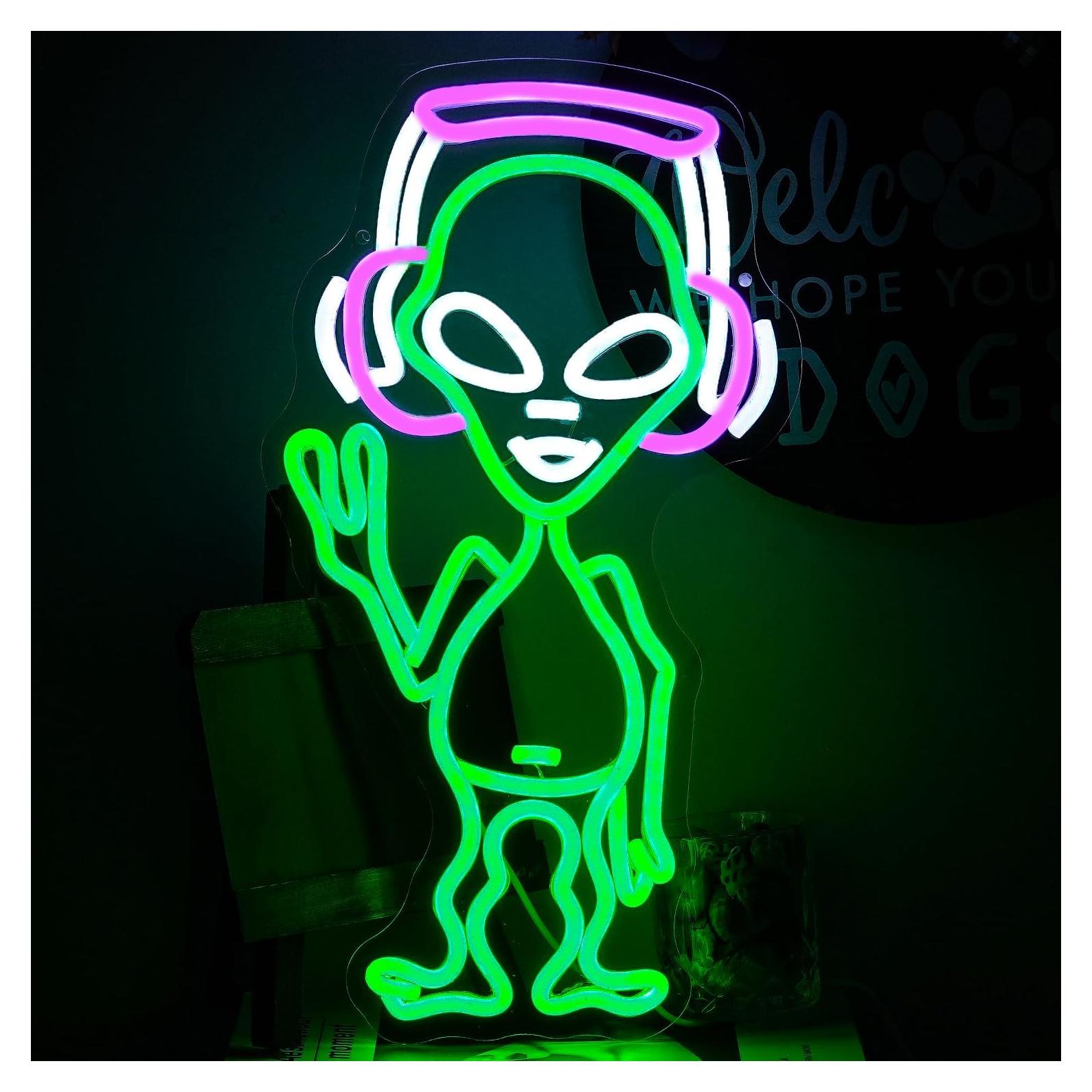 Luz de Neón Alienígena Alkkign 43x24 cm Regulable USB