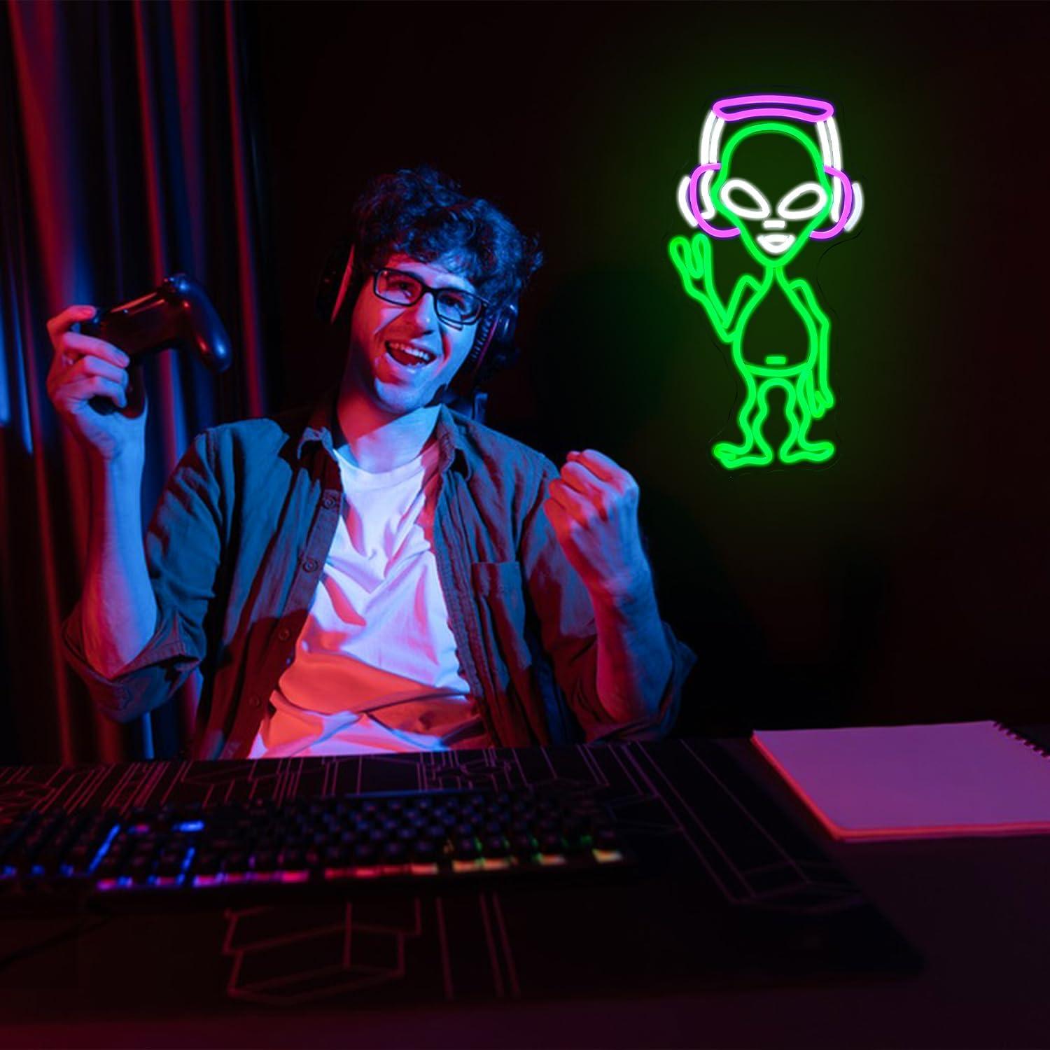 Luz de Neón Alienígena Alkkign 43x24 cm Regulable USB