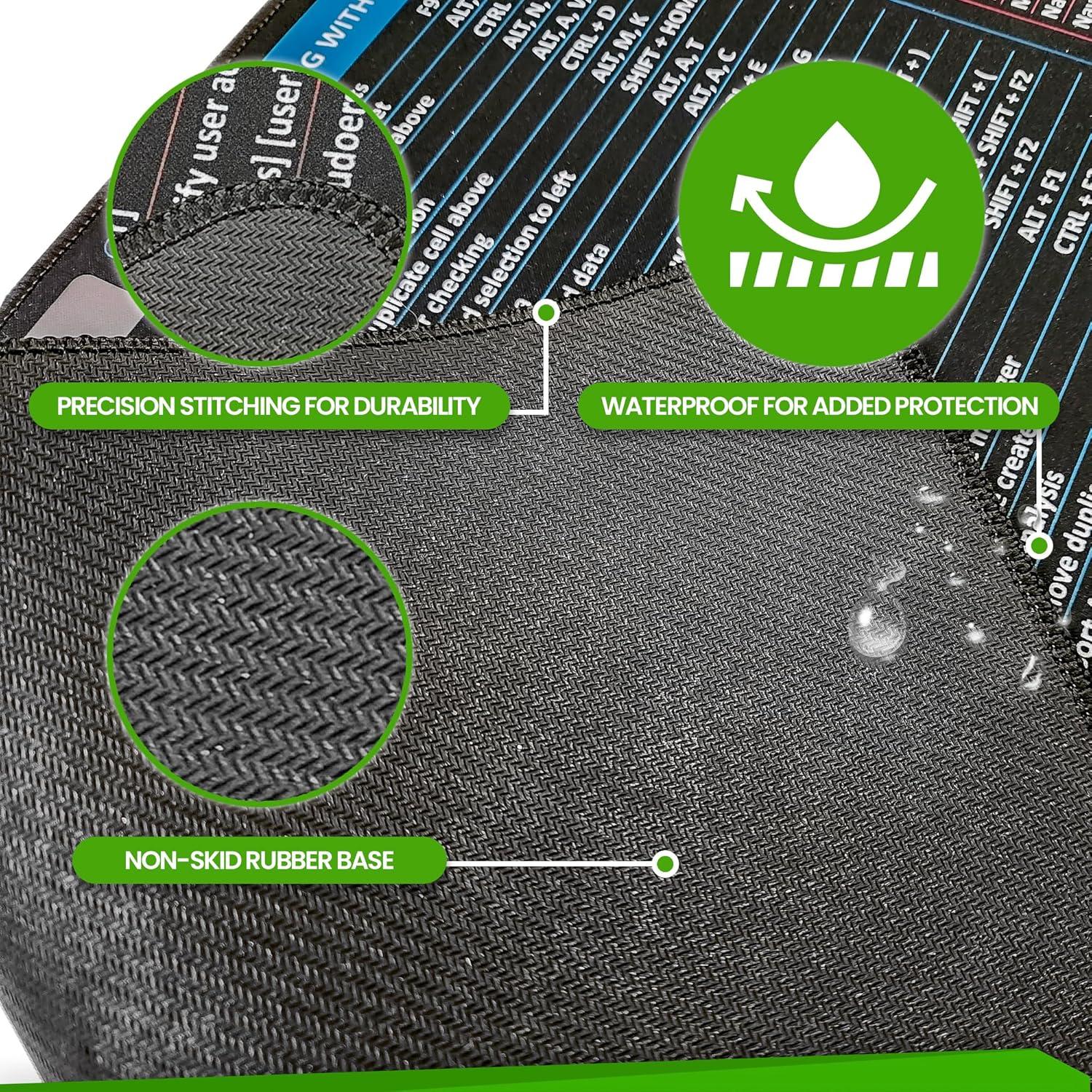 Alfombrilla de Ratón FzGuides XL con Atajos de Excel 90x40cm