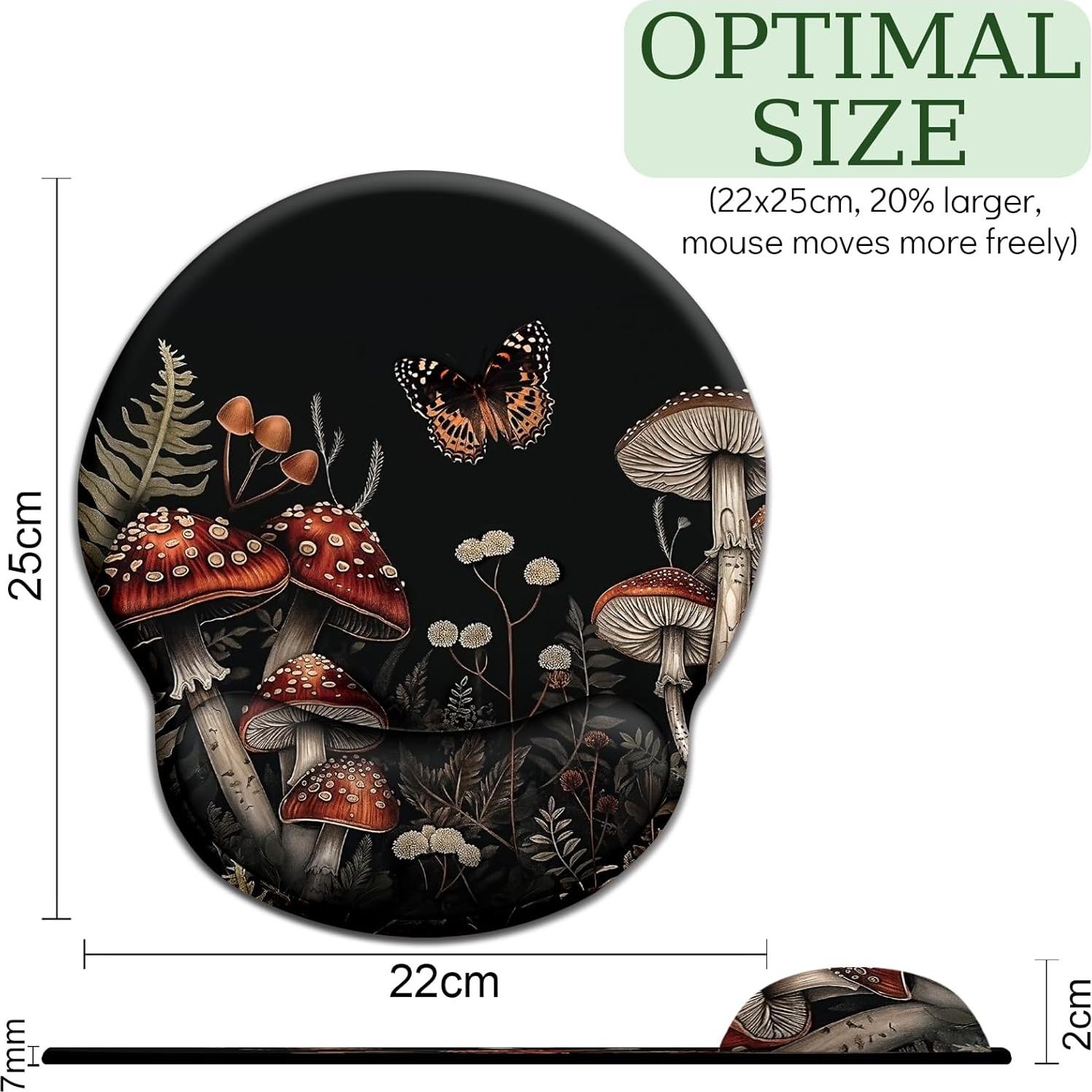 Alfombrilla de Ratón Ergonómica LIMKRIAN Hongo Estético 25x22cm