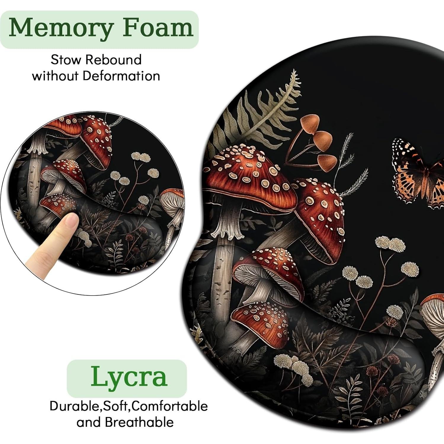 Alfombrilla de Ratón Ergonómica LIMKRIAN Hongo Estético 25x22cm