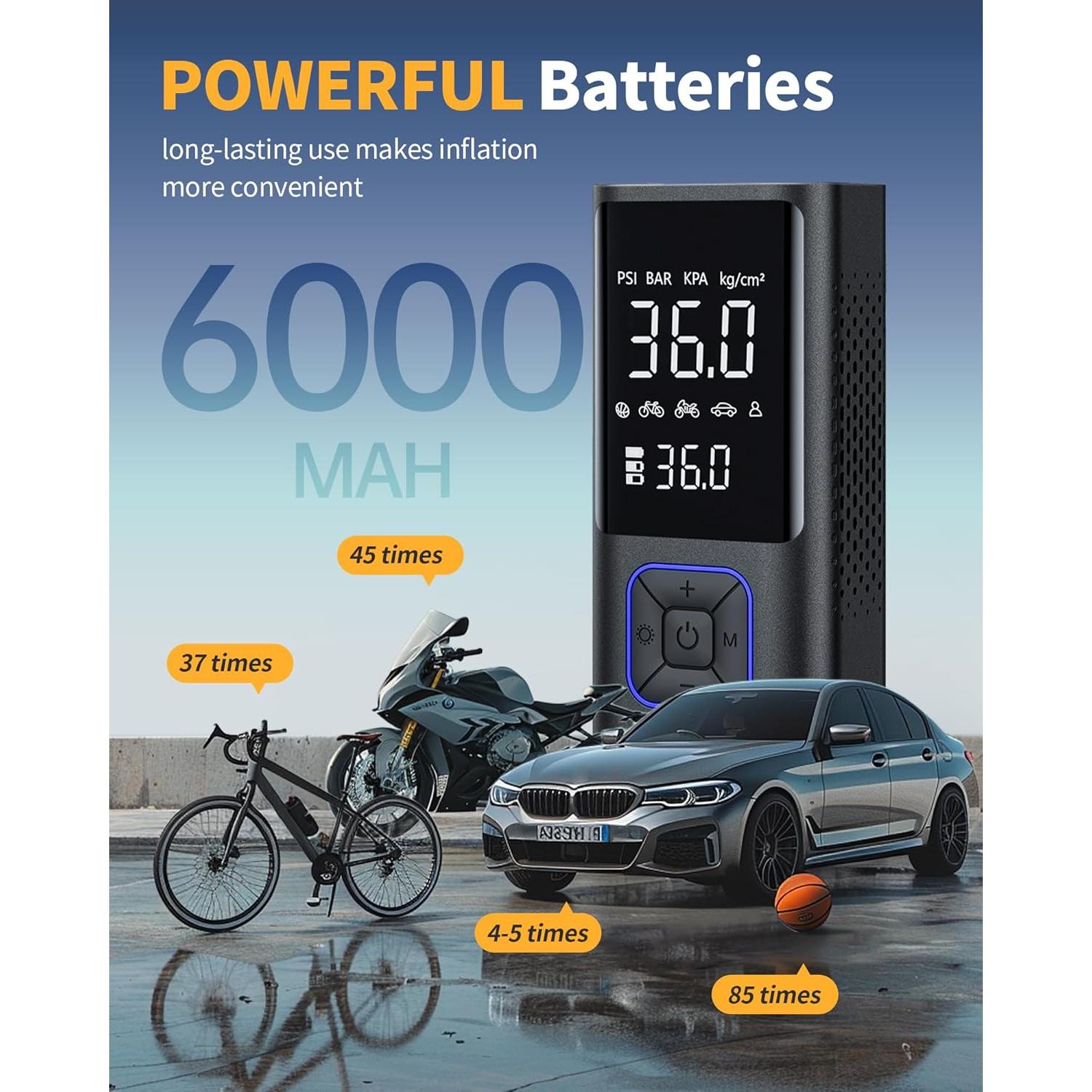 Compresor de Aire Portátil Powools ATJ-6988 150PSI Inalámbrico