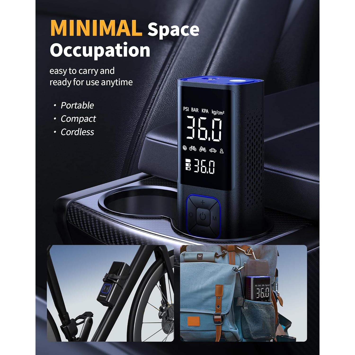 Compresor de Aire Portátil Powools ATJ-6988 150PSI Inalámbrico