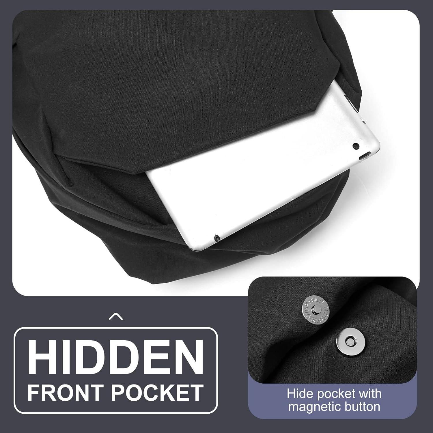 Mochila Escolar Grande Coofay Negra Impermeable 17L