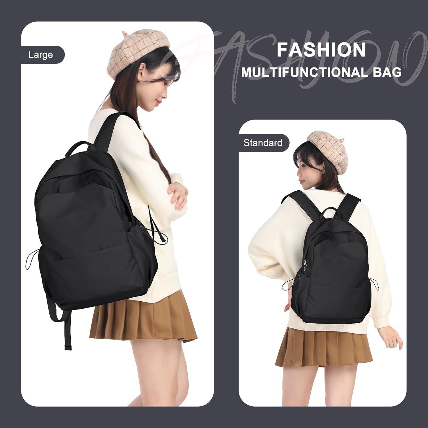 Mochila Escolar Grande Coofay Negra Impermeable 17L