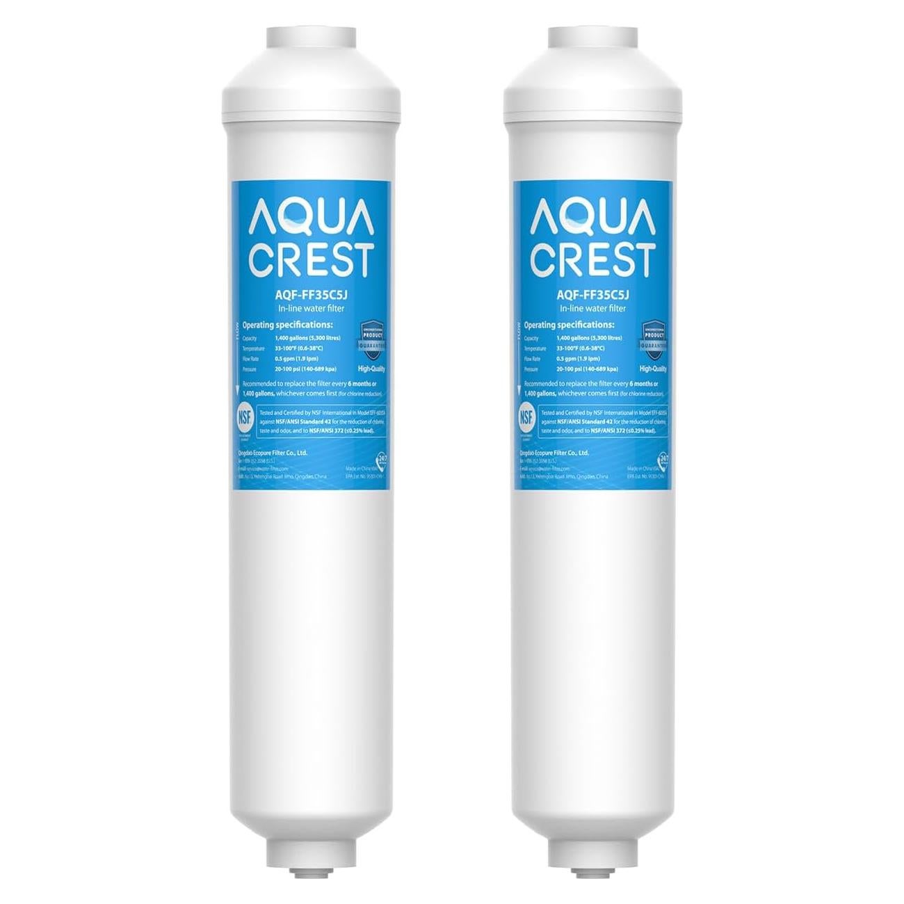 Filtro de Agua Inline Aqua Crest AQF-FF35, 2-Pack, NSF